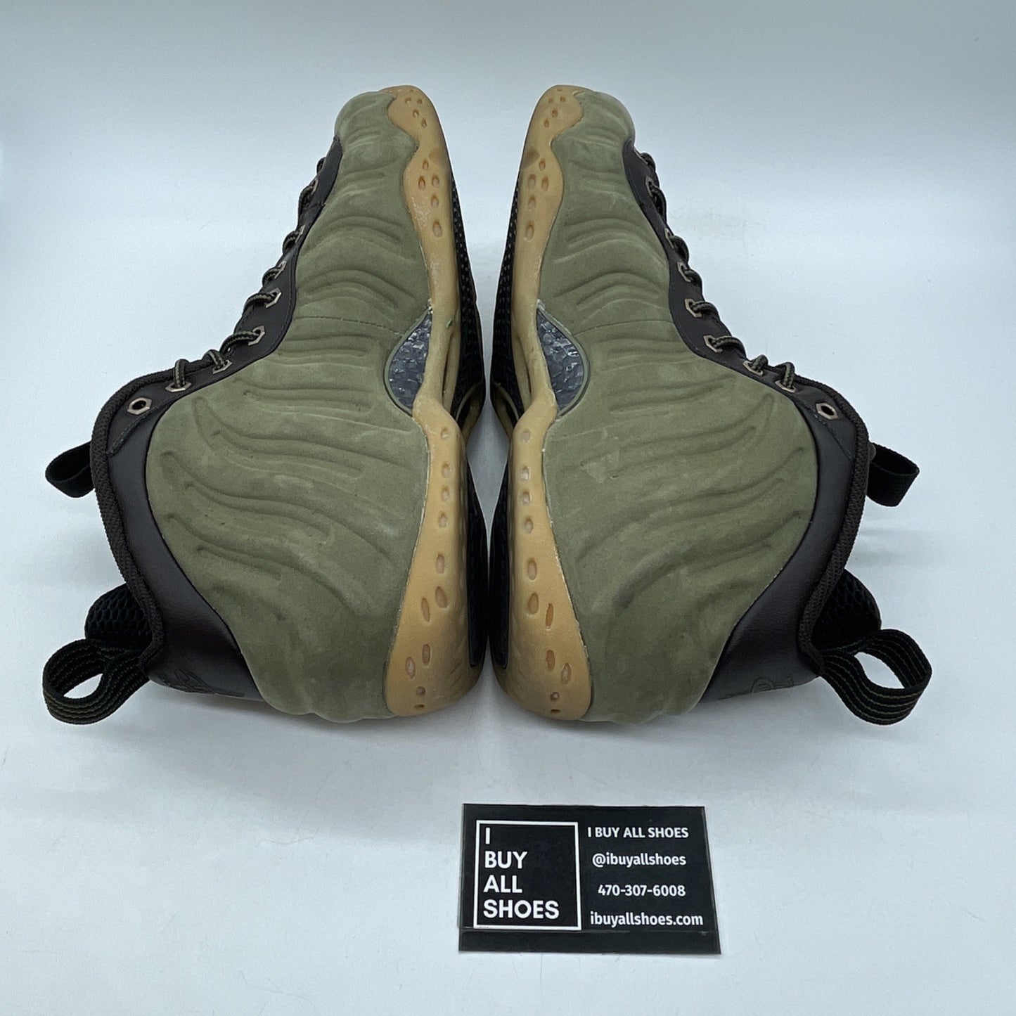 Size 10 - Nike Air Foamposite One PRM Olive Green Brown Suede (575420-200)