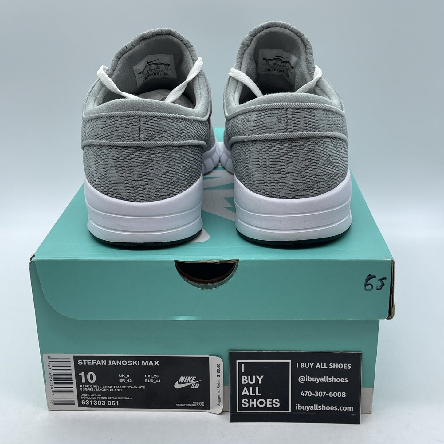 Size 10 - Nike Stefan Janoski Max Gray Purple Suede (631303-061)