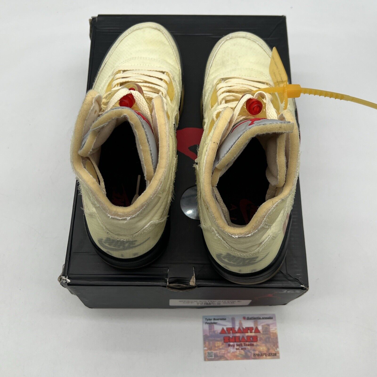 Size 8 - Jordan 5 SP x Off-White Mid Sail Black Red Cream Grey (DH8565-100)