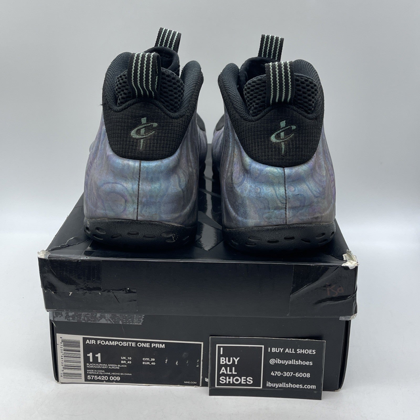 Size 11 - Nike Air Foamposite One Premium Abalone Blue Black Suede (575420-009)