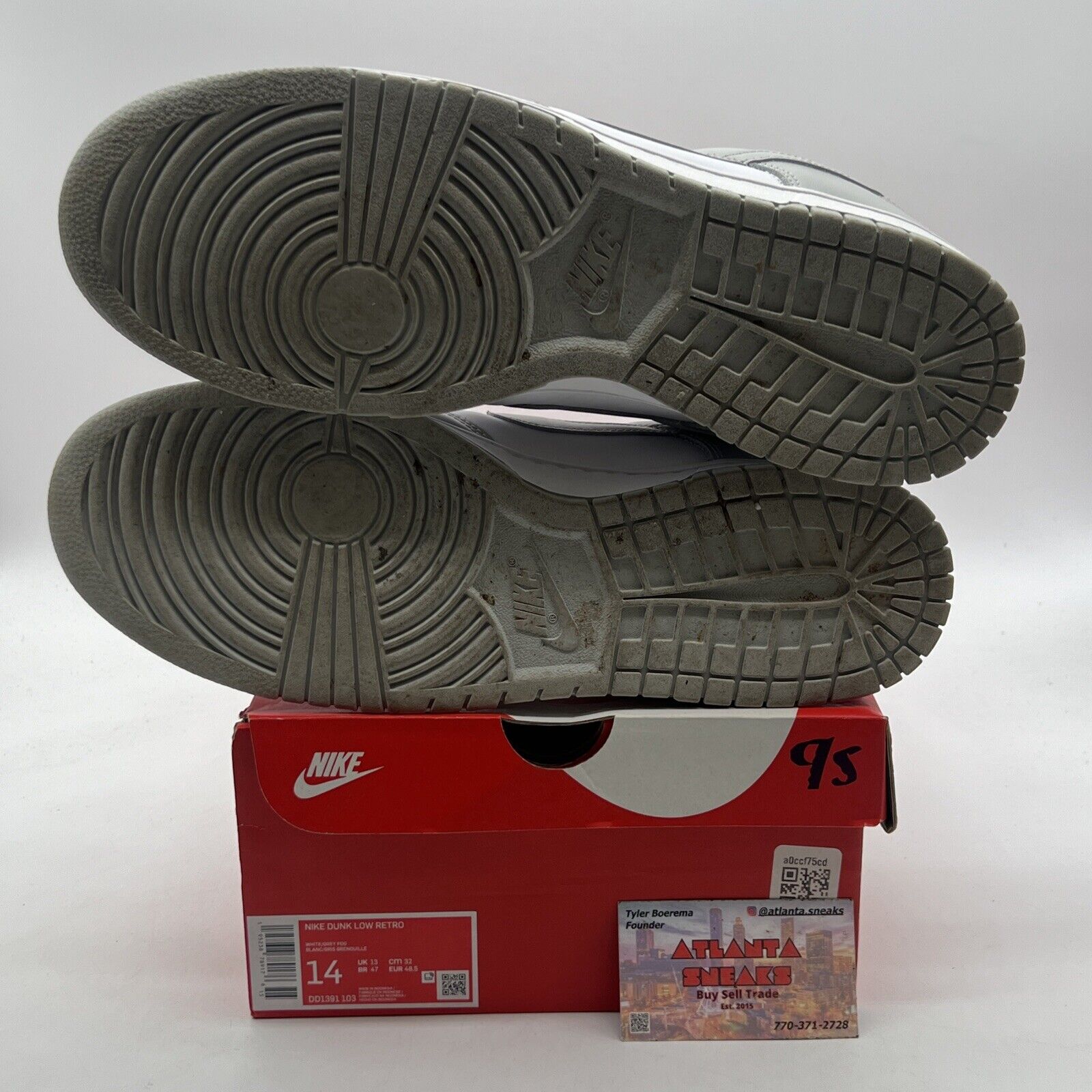 Size 14 - Nike Dunk Low Grey Fog White Leather (DD1391-103)