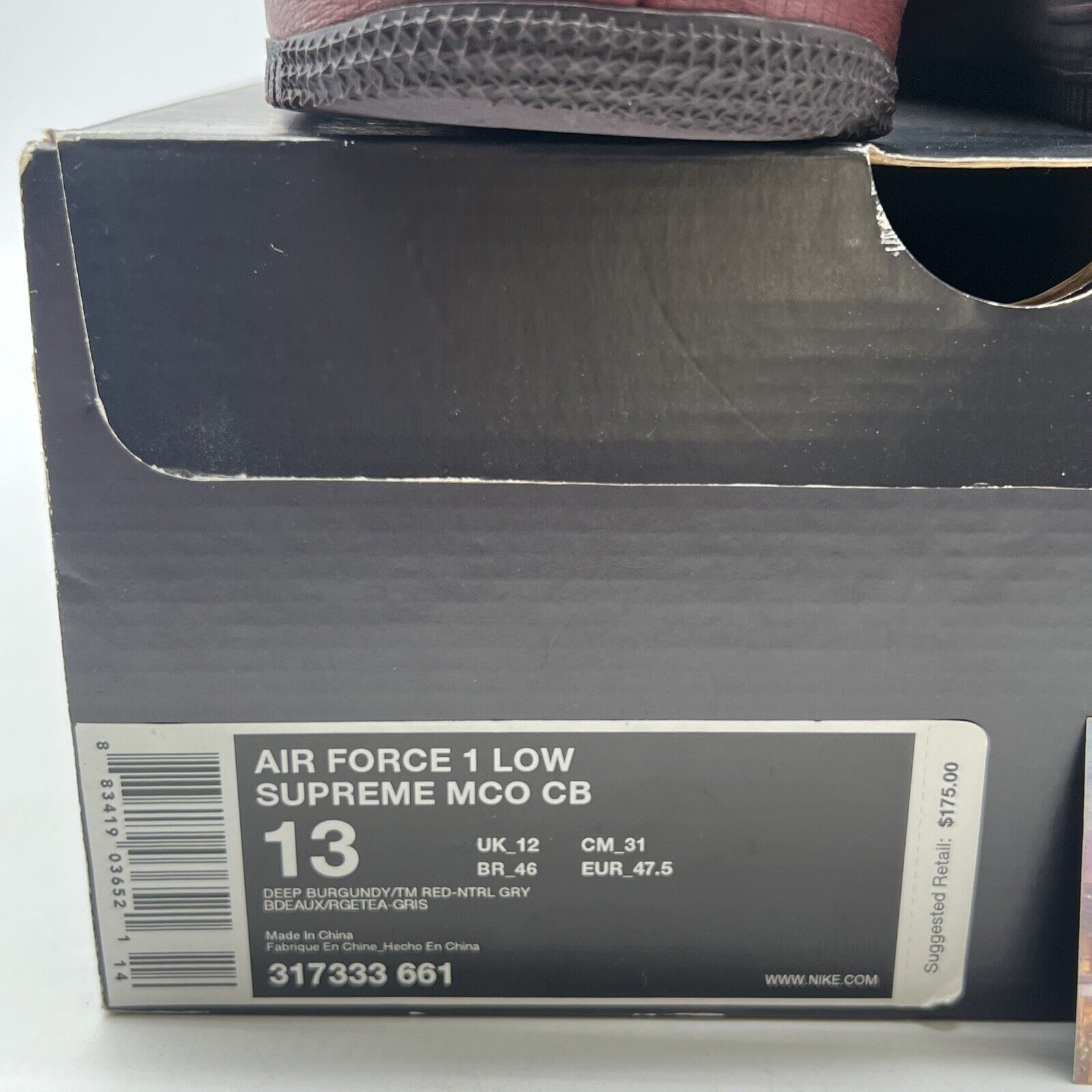 Size 13 - Nike Air Force 1 Supreme Mco Cb Low Charles Barkley (317333-661)
