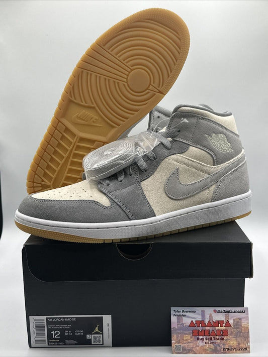 Size 12 - Jordan 1 Mid SE Coconut Milk Particle Gray