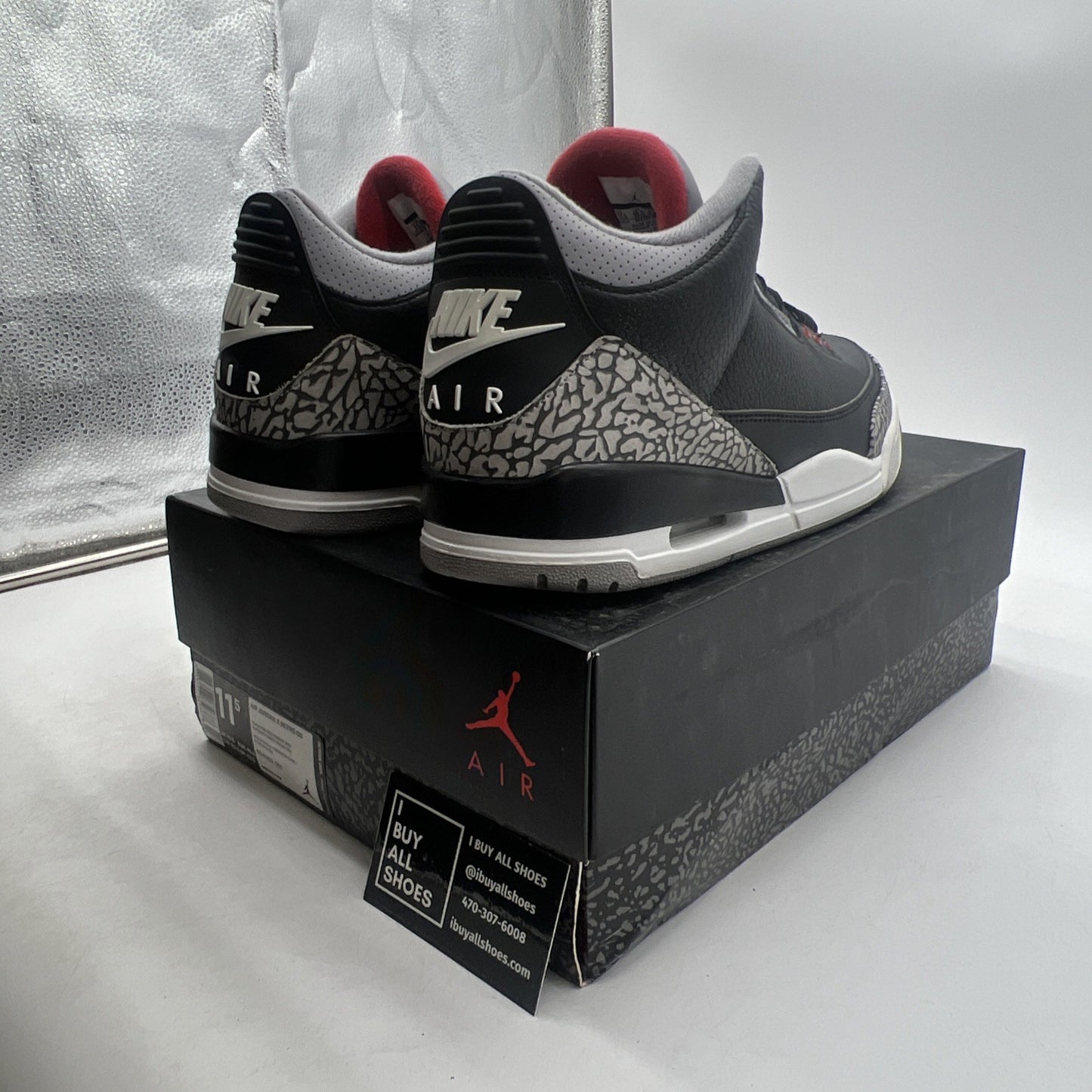 Size 11.5 - Air Jordan 3 Retro OG Mid Black Cement (854262-001)