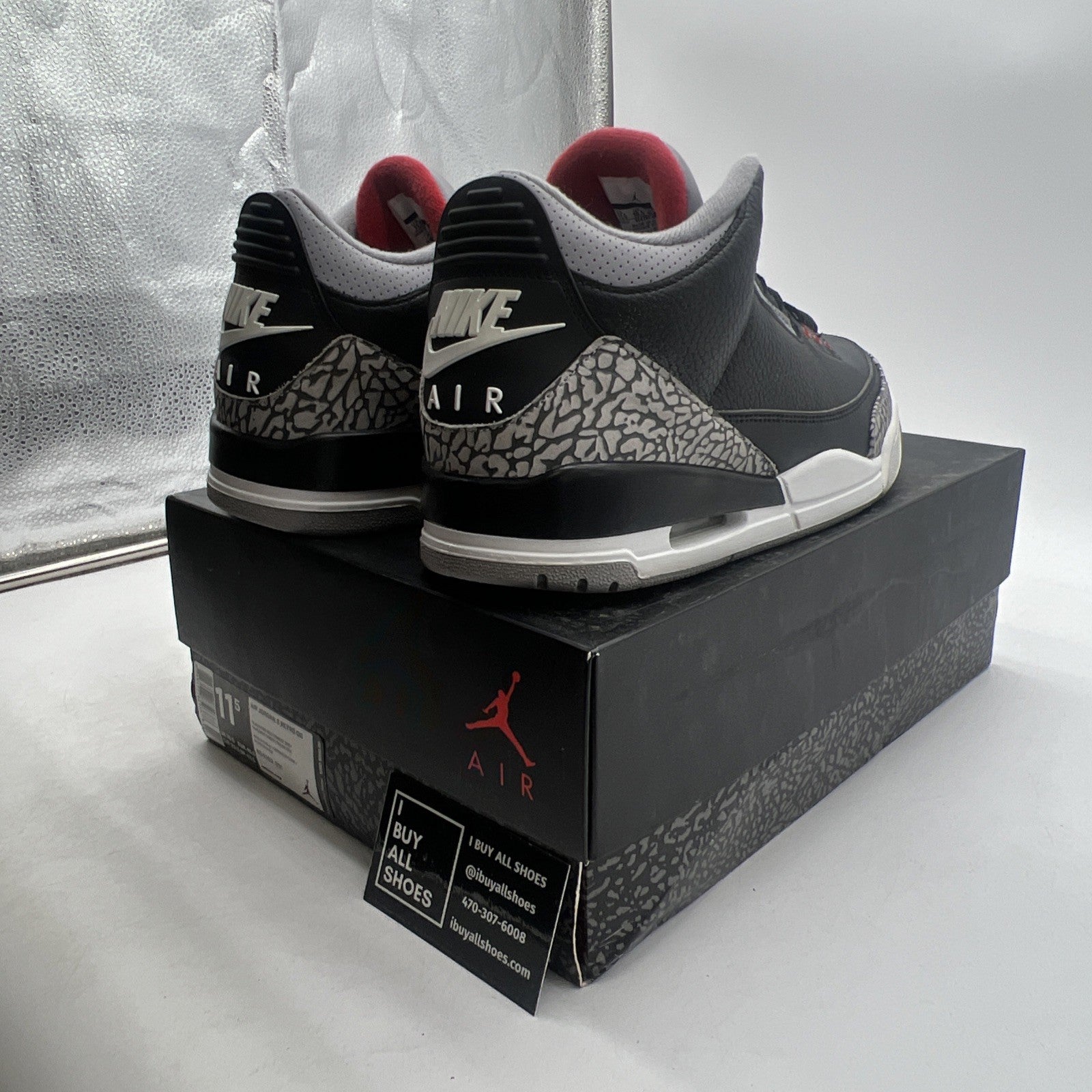 Size 11.5 - Air Jordan 3 Retro OG Mid Black Cement (854262-001)