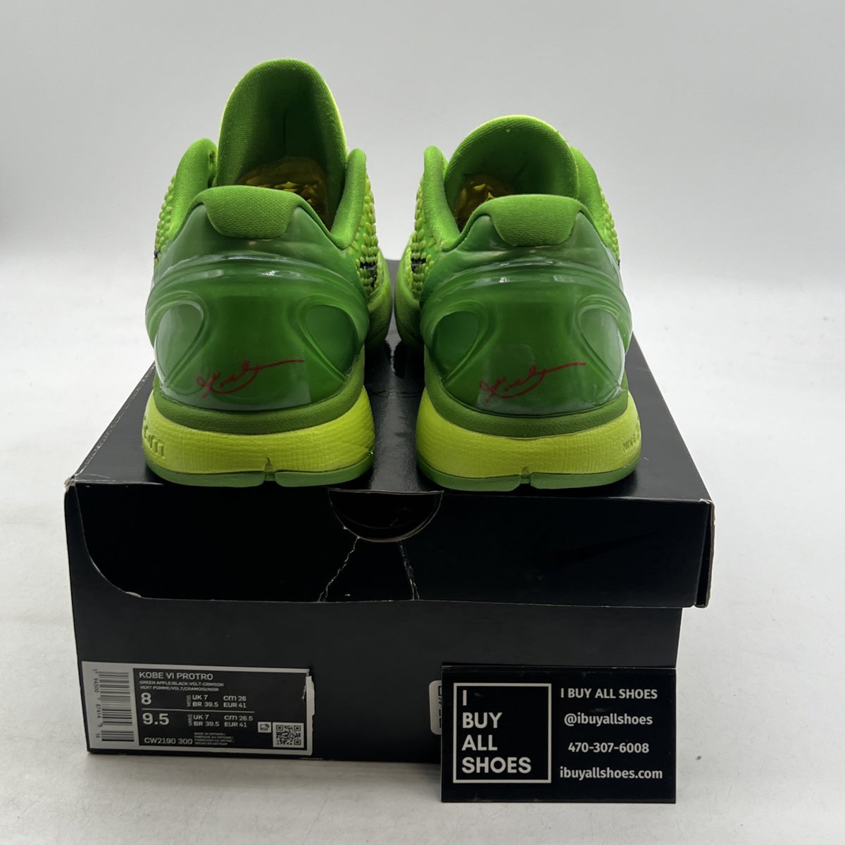 Size 8 - Nike Zoom Kobe 6 Protro Low Grinch (CW2190-300)