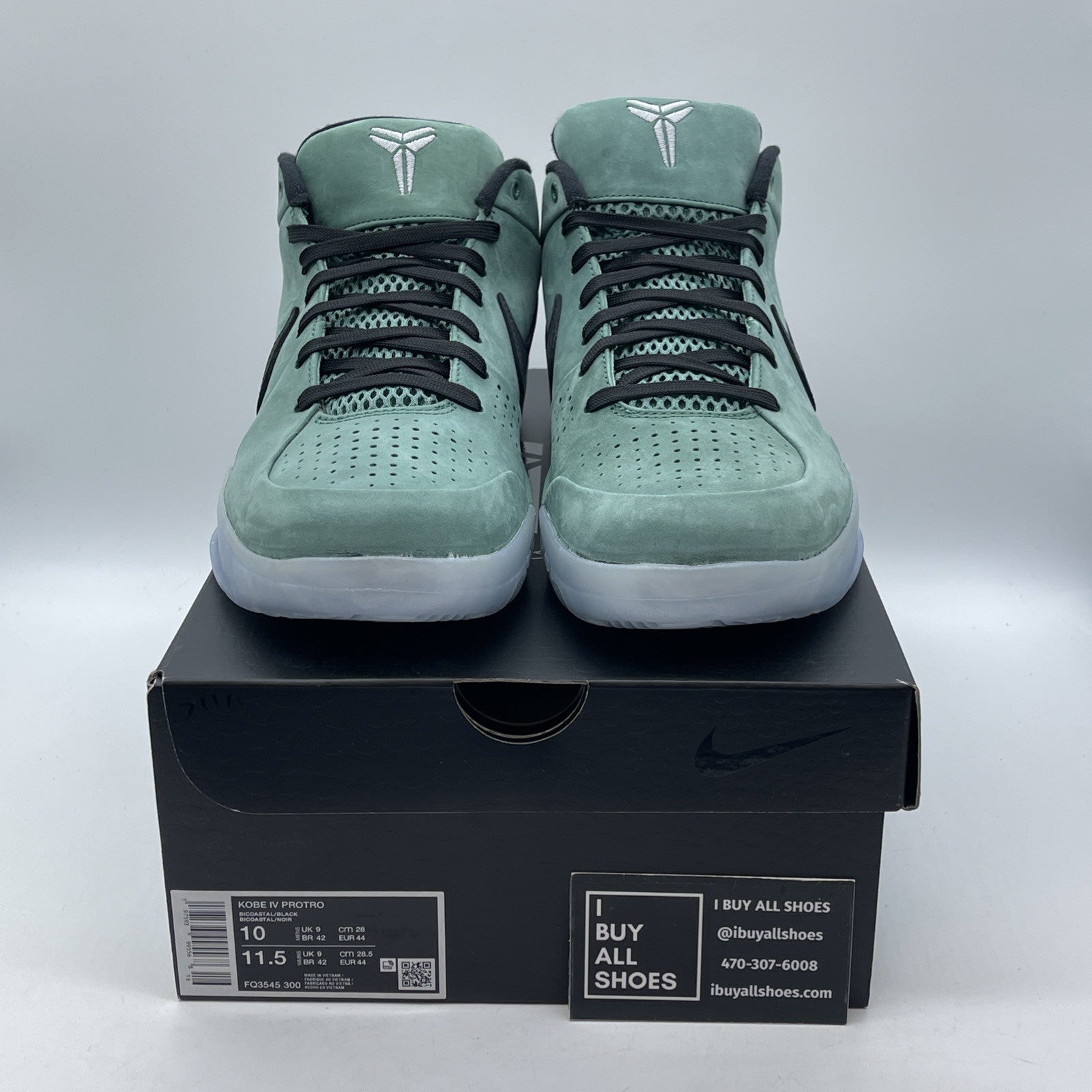 Size 10 - Nike Zoom Kobe 4 Protro Girl Dad Green Black Suede (FQ3545-300)
