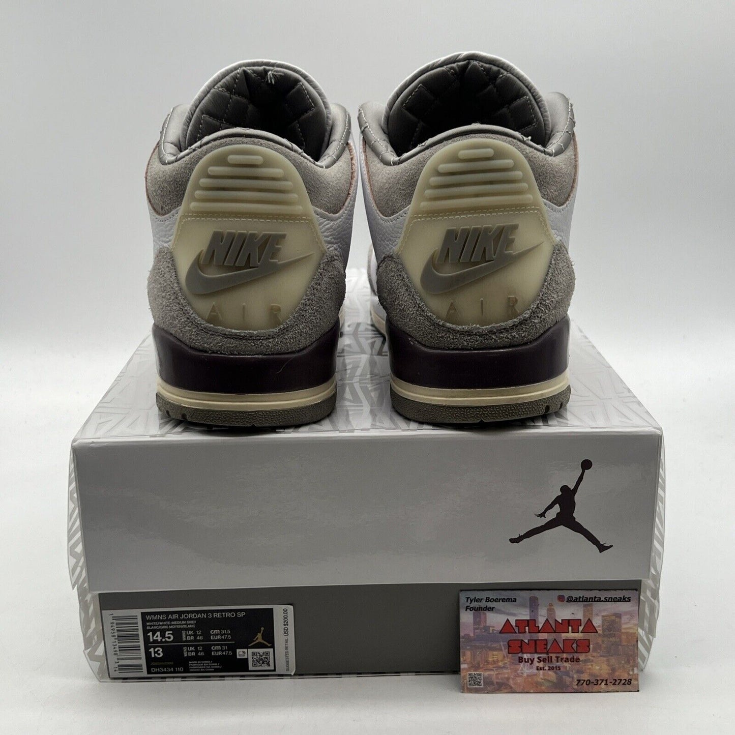 Size 14.5 - Jordan 3 Retro SP x A Ma Maniere Low Raised By Women W (DH3434-110)