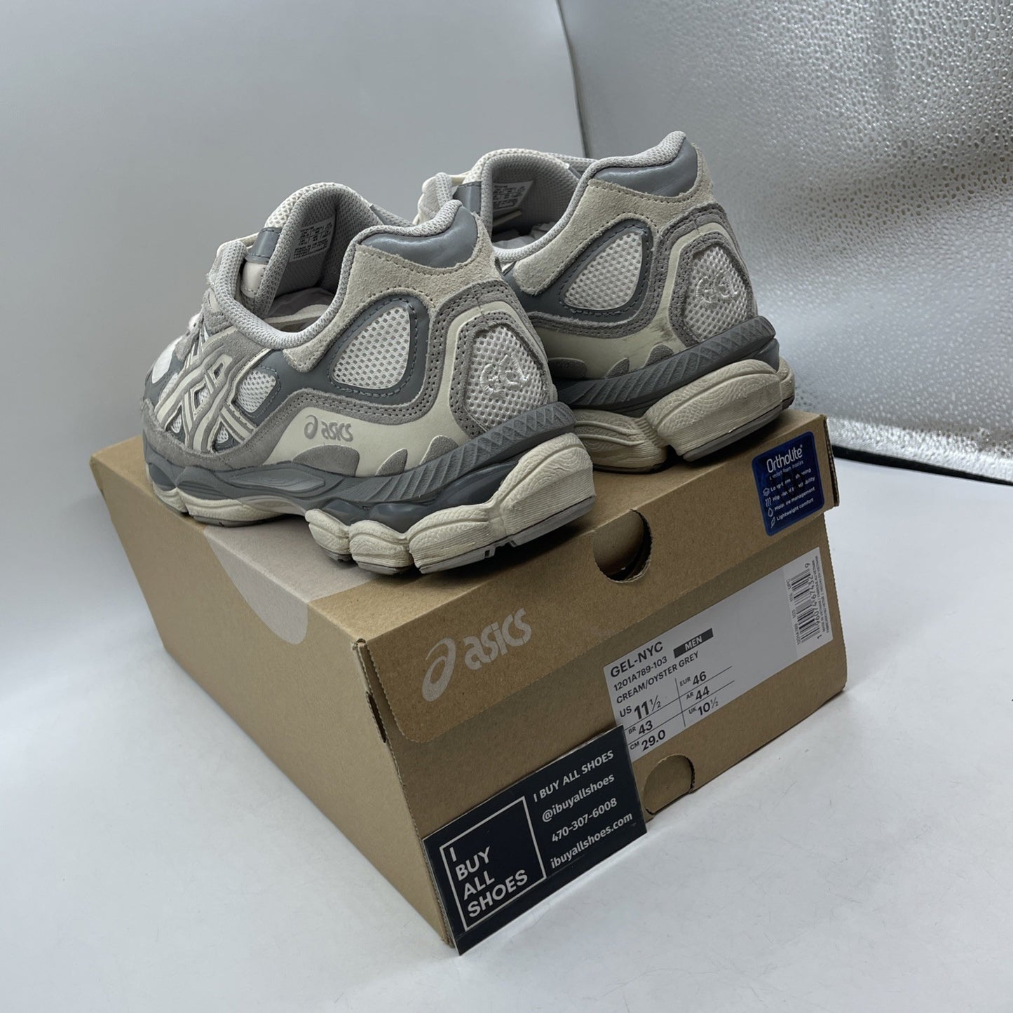 Size 11.5 - Asics Gel NYC Cream Oyster Grey (1201A789-103)