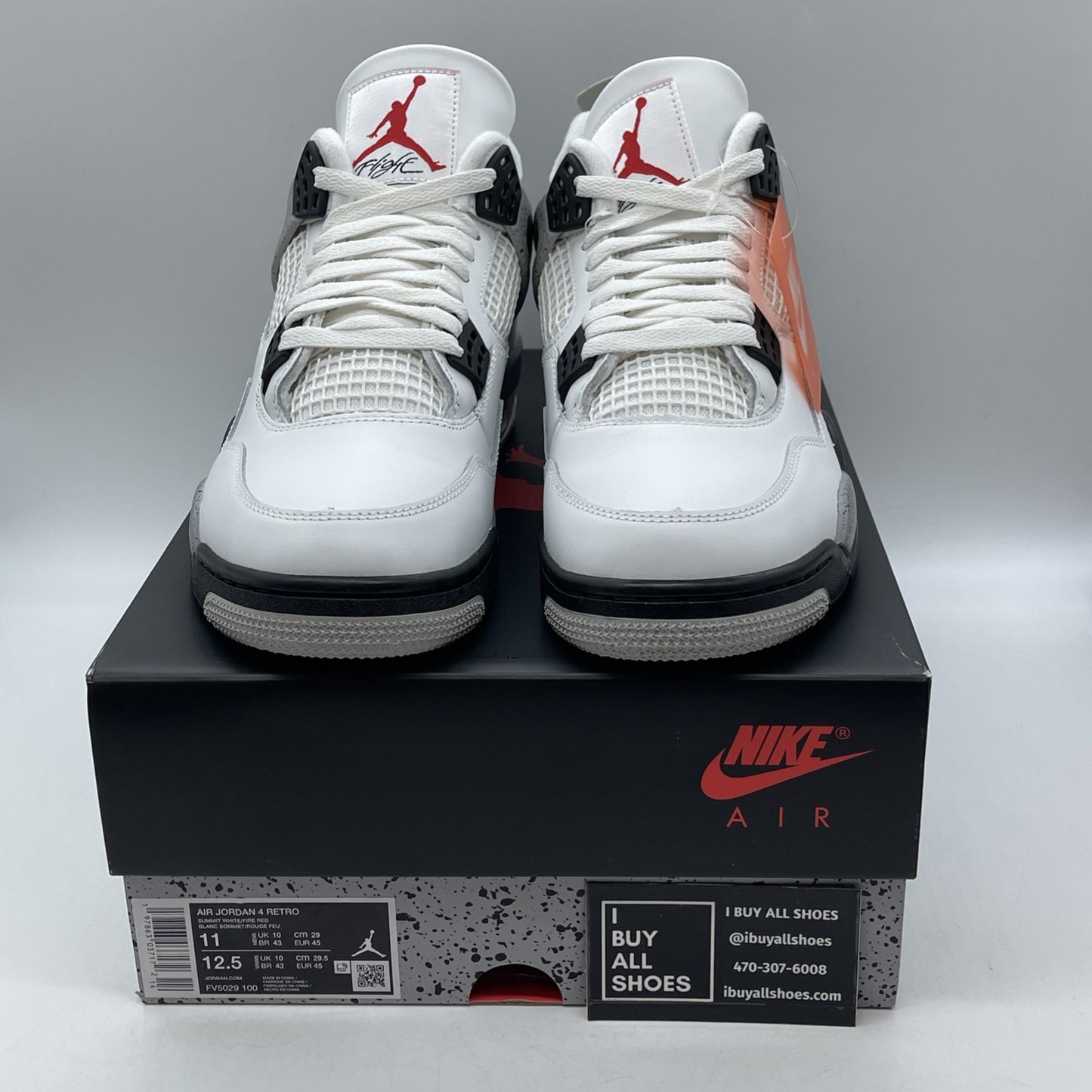 Size 11 - Air Jordan 4 Retro OG Mid White Cement Leather (FV5029-100)