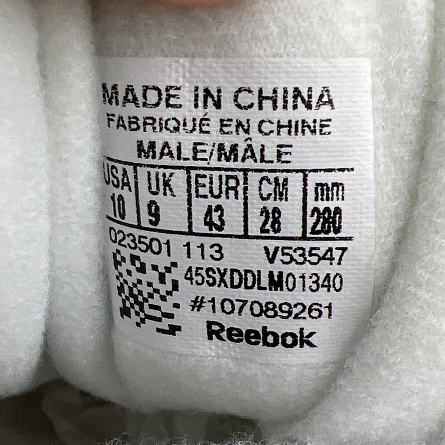 Size 10 - Reebok Question Low White (V53547)