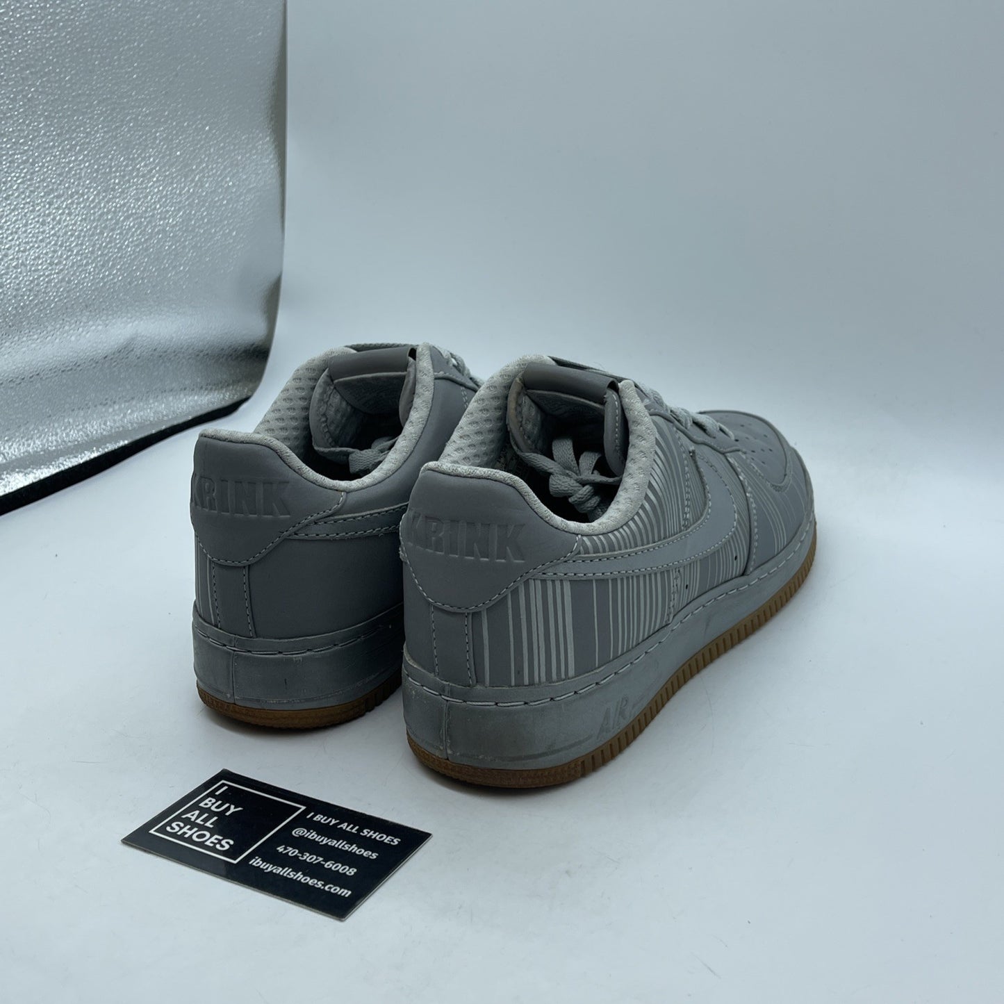 Size 9.5 - Nike Air Force 1 Supreme Low Krink Grey Leather Suede (318985-002)