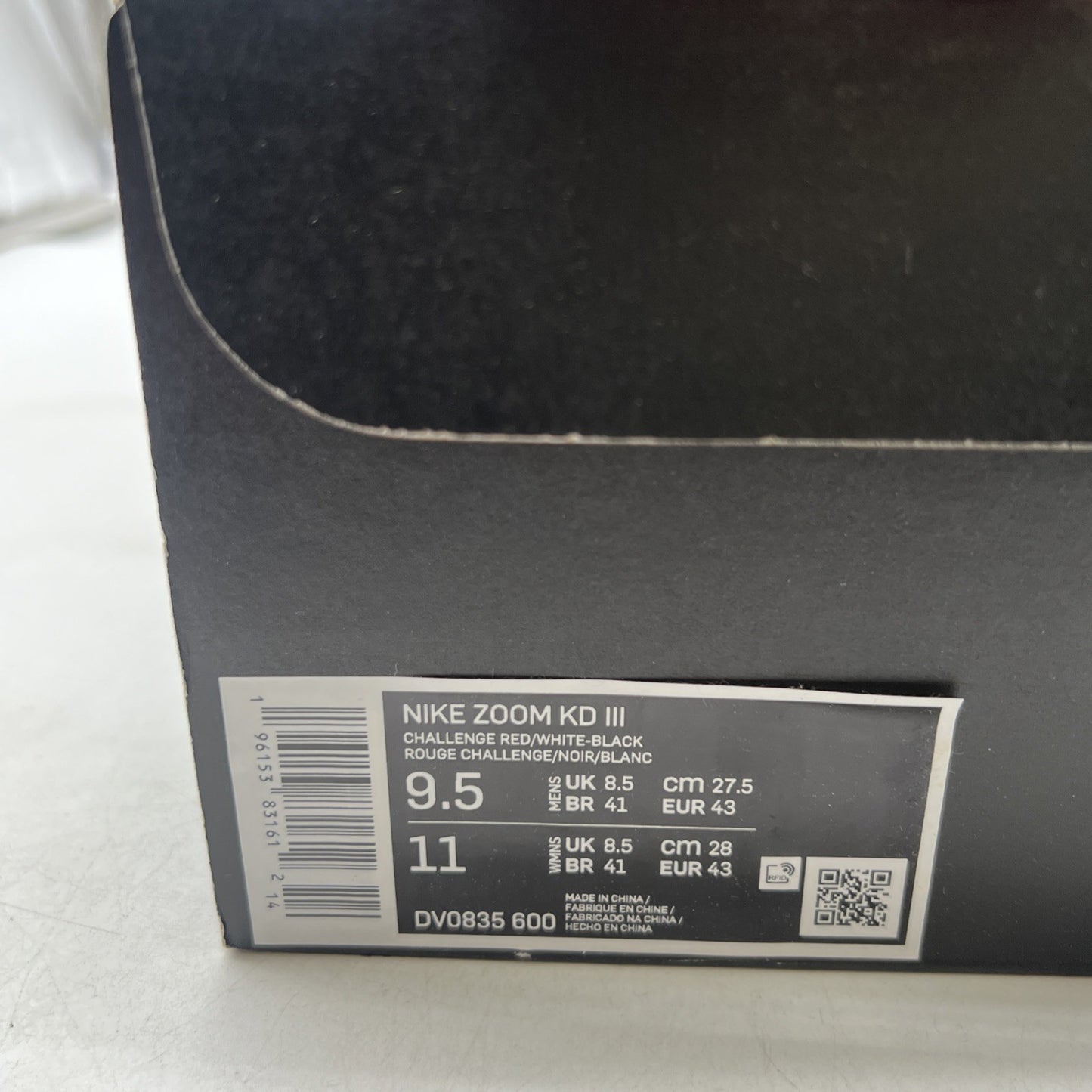 Size 9.5 - Nike KD 3 Red (DV0835-600)