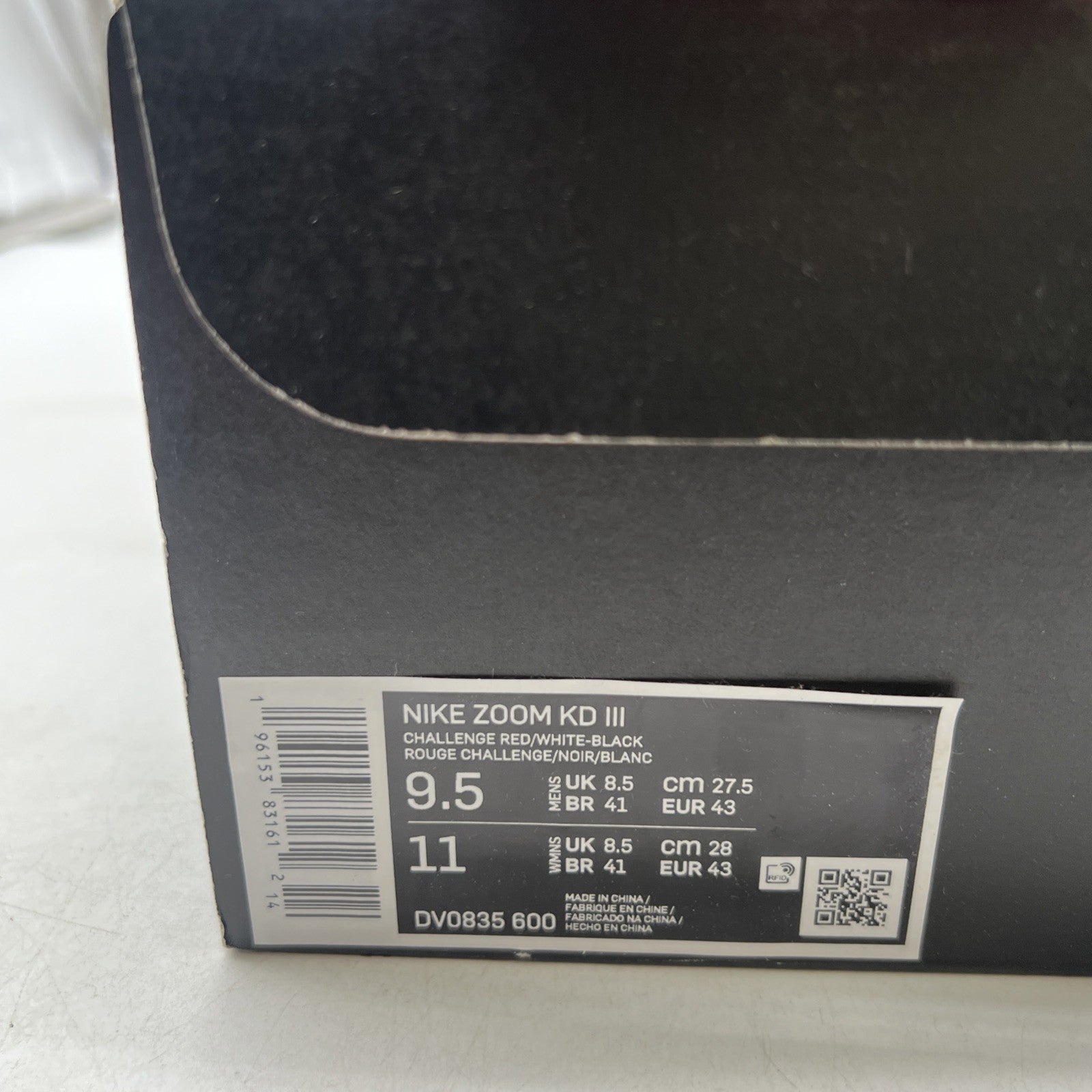 Size 9.5 - Nike KD 3 Red (DV0835-600)
