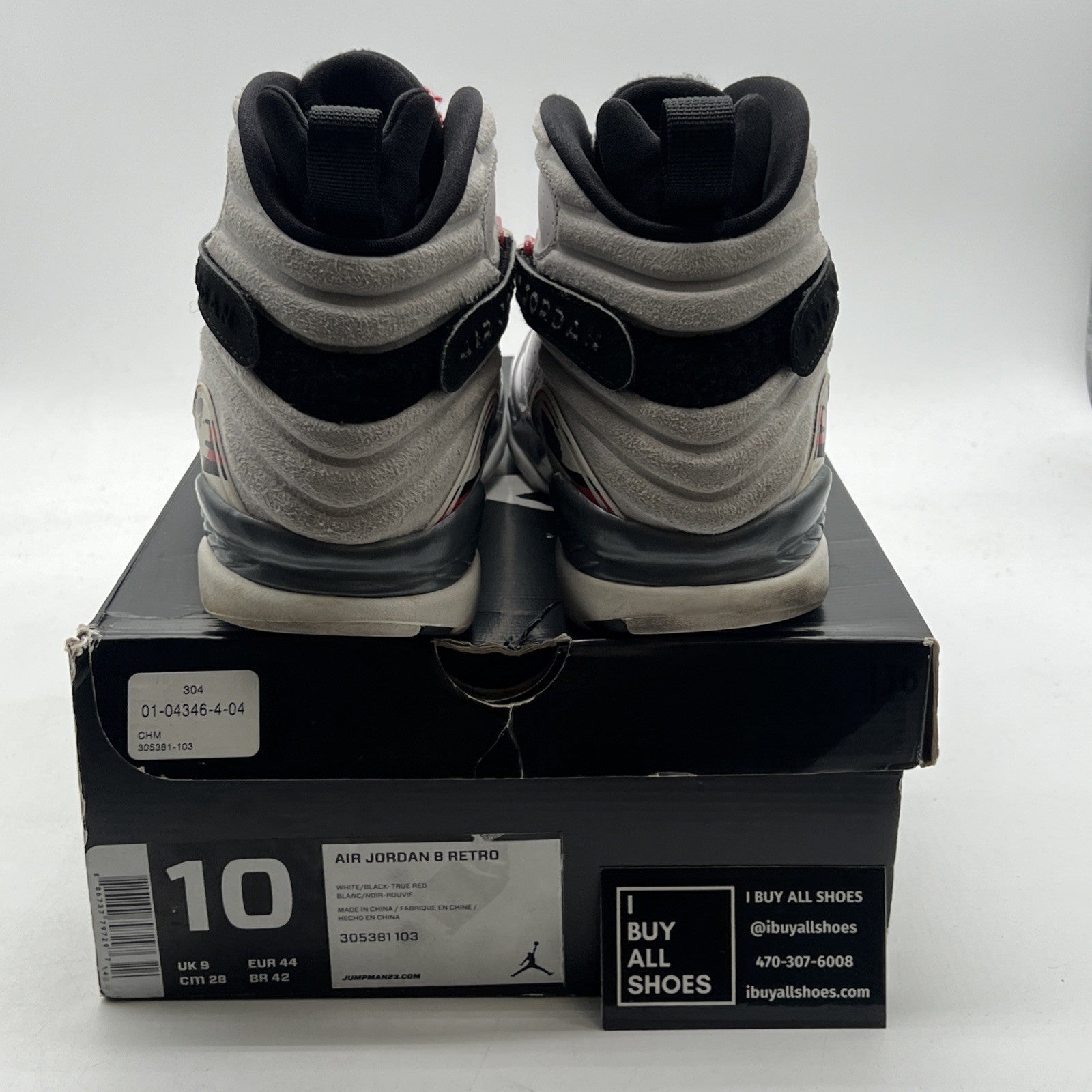 Size 10 - Air Jordan 8 Retro White 2013 (305381-103)