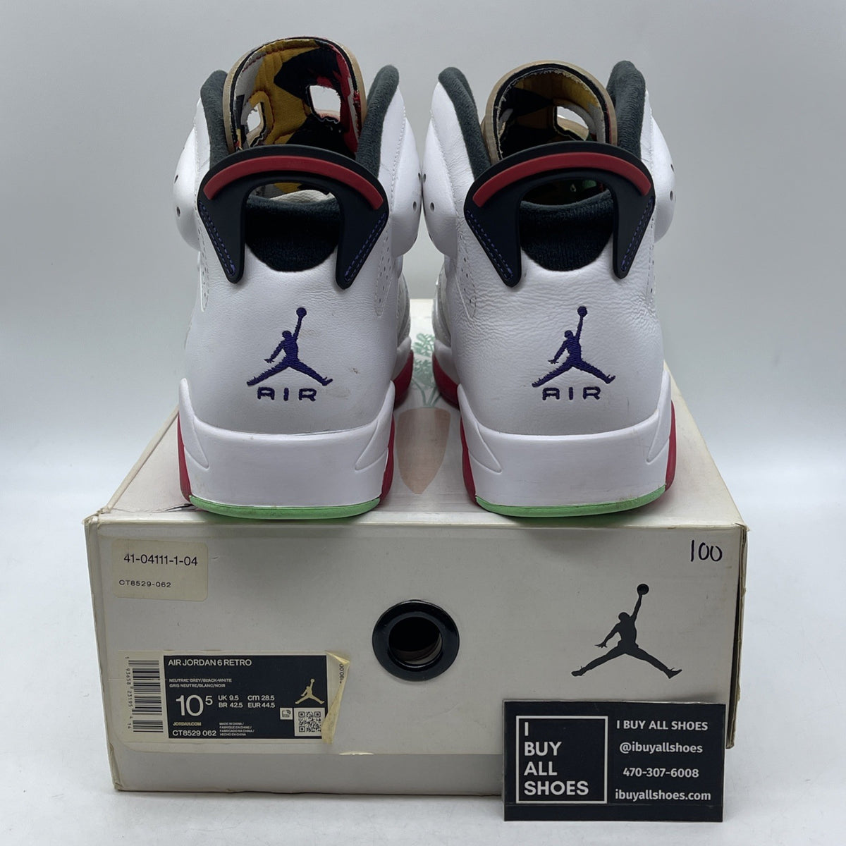 Size 10.5 - Air Jordan 6 Retro Hare White 2020 (CT8529-062)