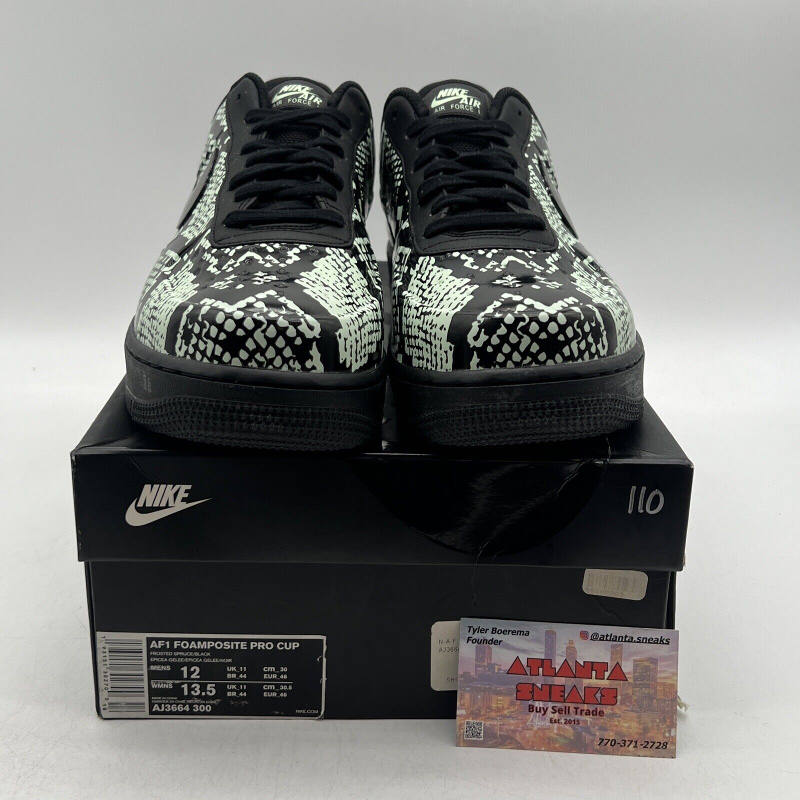 Size 12 - Nike Air Force 1 Foamposite Pro Cup Glow Snakeskin Mint (AJ3664-300)