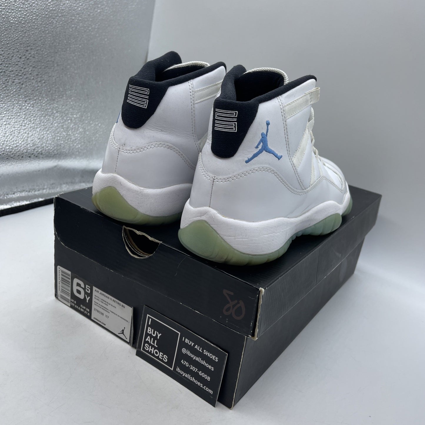 Size 6.5Y (GS) - Air Jordan 11 High Legend Blue (378038-117)