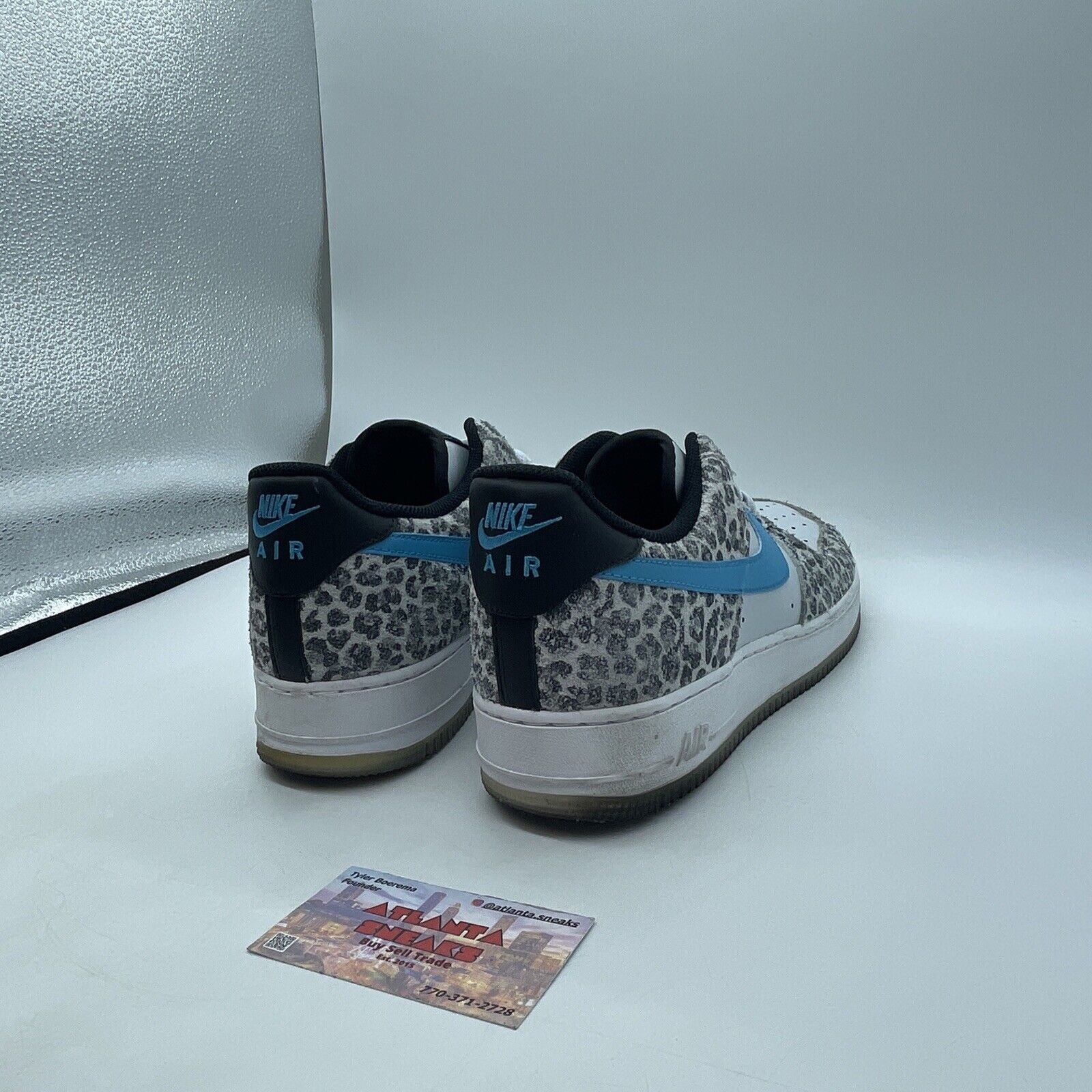 Size 11 - Nike Air Force 1 Premium Low Snow Leopard White Blue (DJ6192-001)