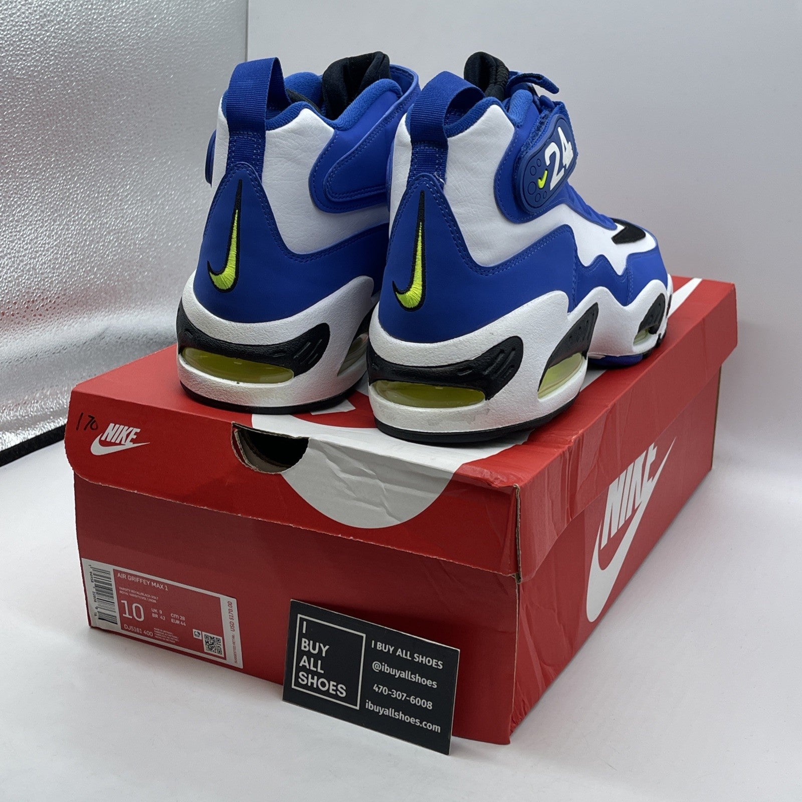 Size 10 - Nike Air Griffey Max 1 2021 Varsity Royal White Suede (DJ5161-400)