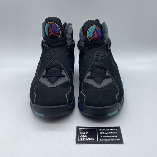 Size 10.5 - Air Jordan 8 Retro Aqua 2015 Grey Black Suede (305381-025)