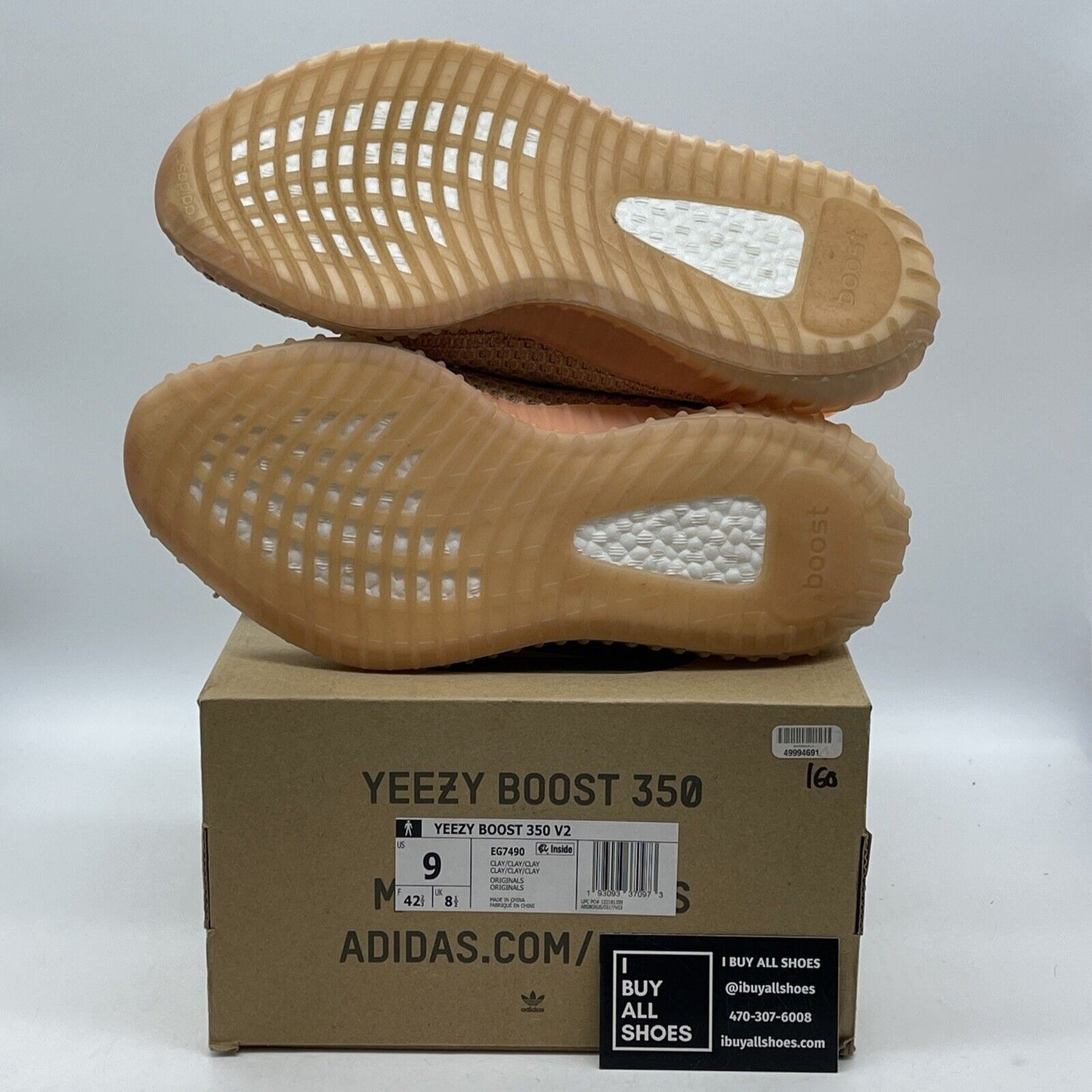 Size 9 - adidas Yeezy Boost 350 V2 Clay Orange White Suede (EG7490)