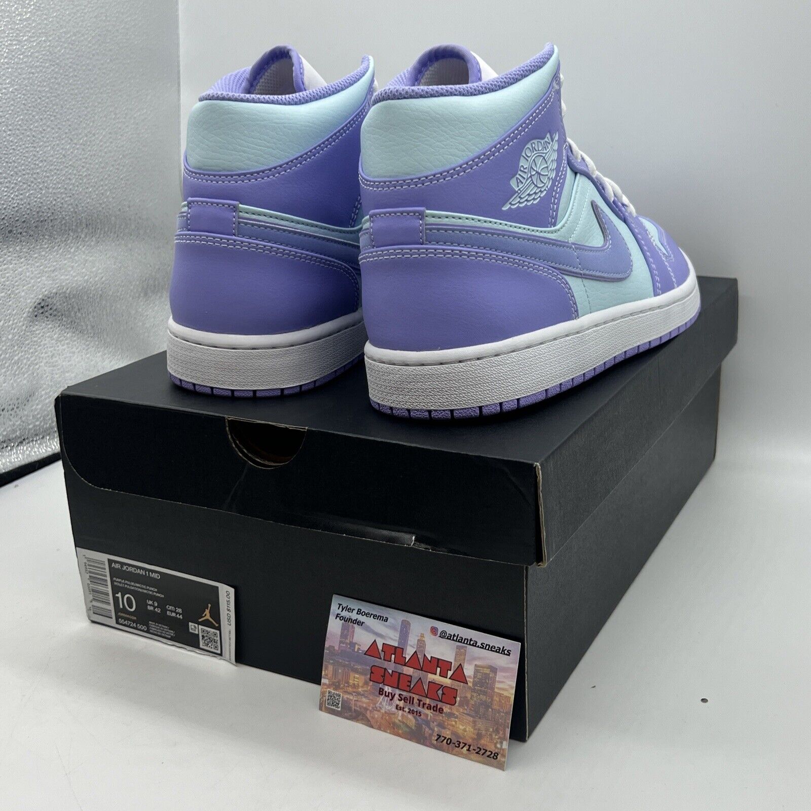 Size 10 - Jordan 1 Mid Purple Brand New Og All