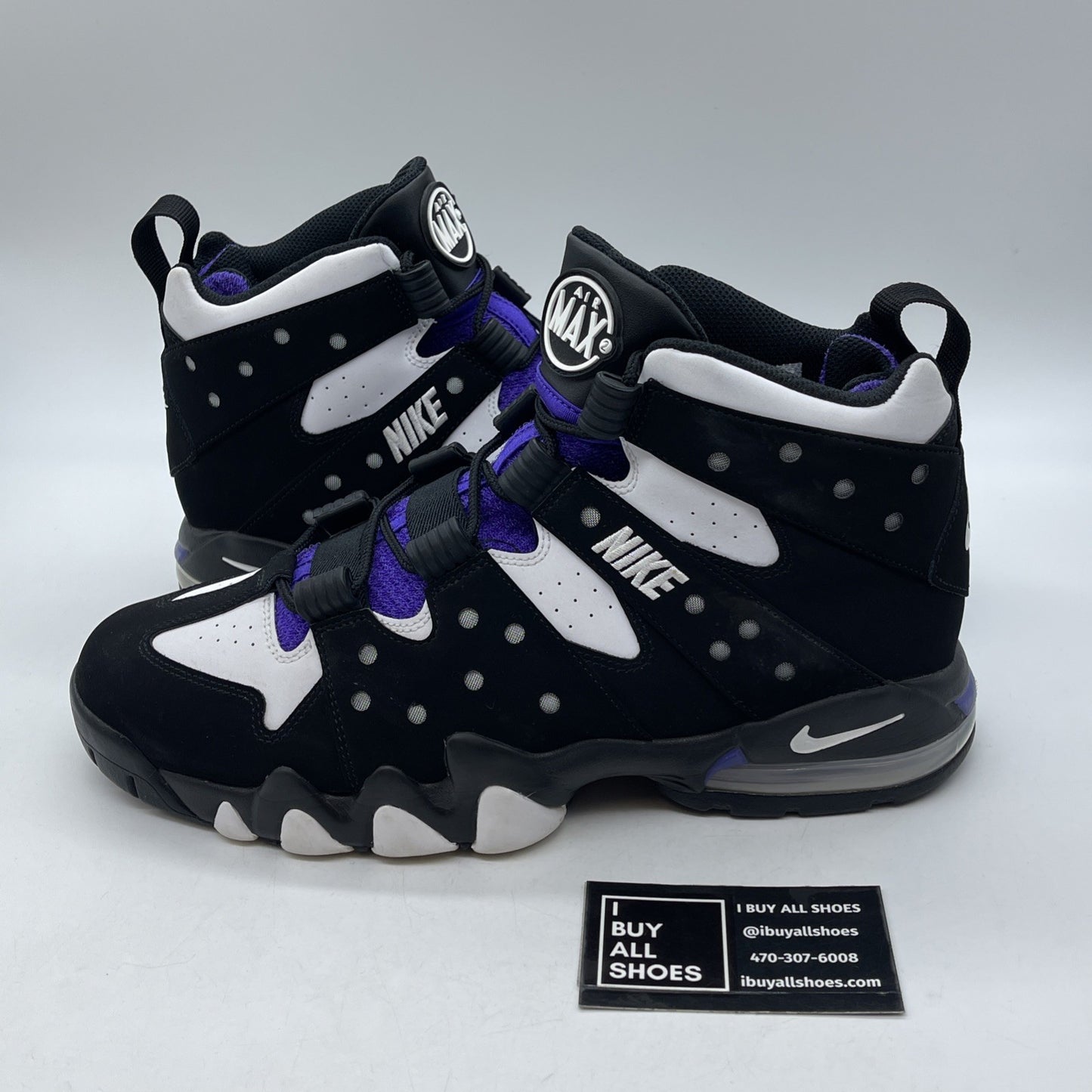 Size 10.5 - Nike Air Max 2 CB 94 OG 2023 Black Purple Suede (FQ8233-001)