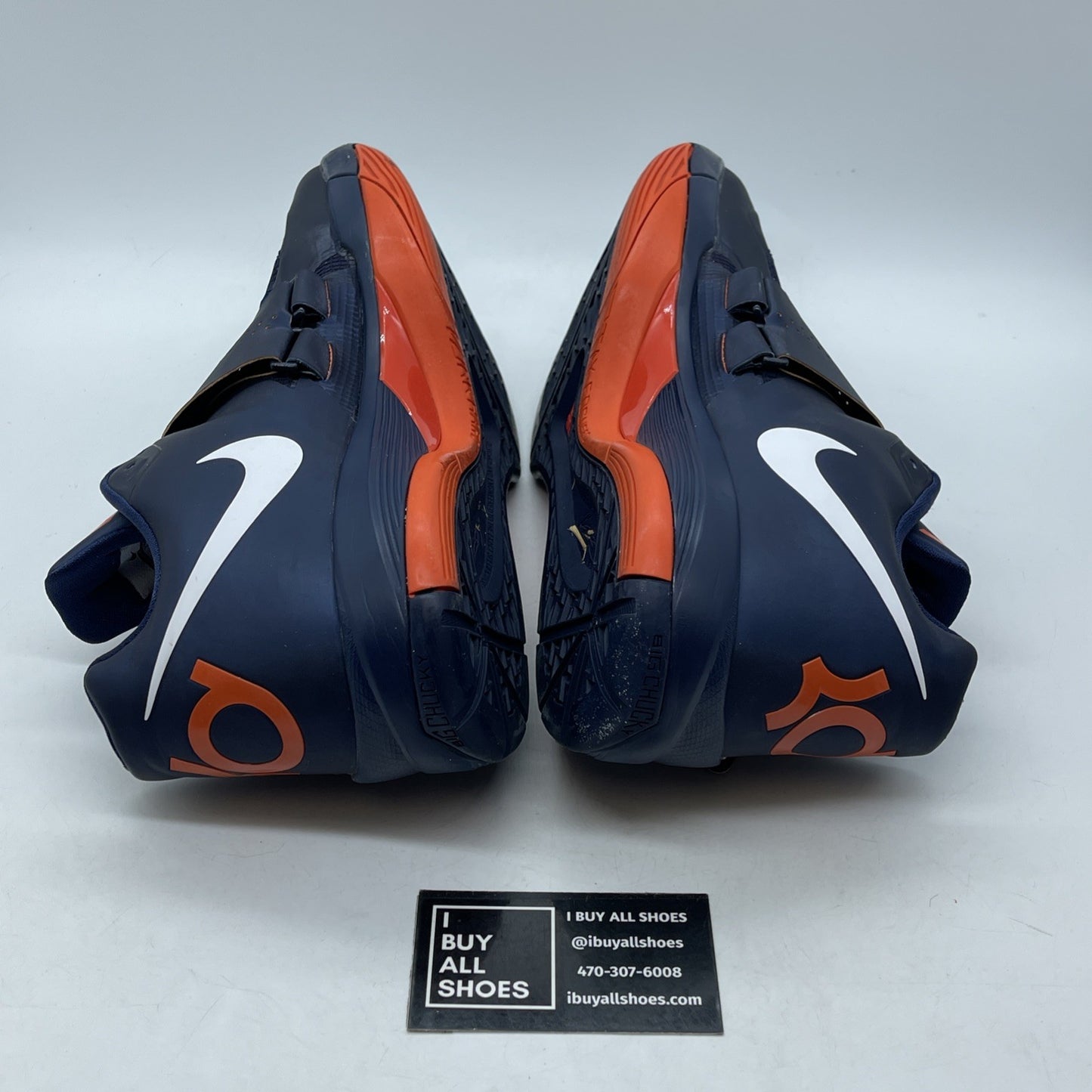 Size 13 - Nike Zoom KD 4 Midnight Navy White Orange Leather (473679-400)