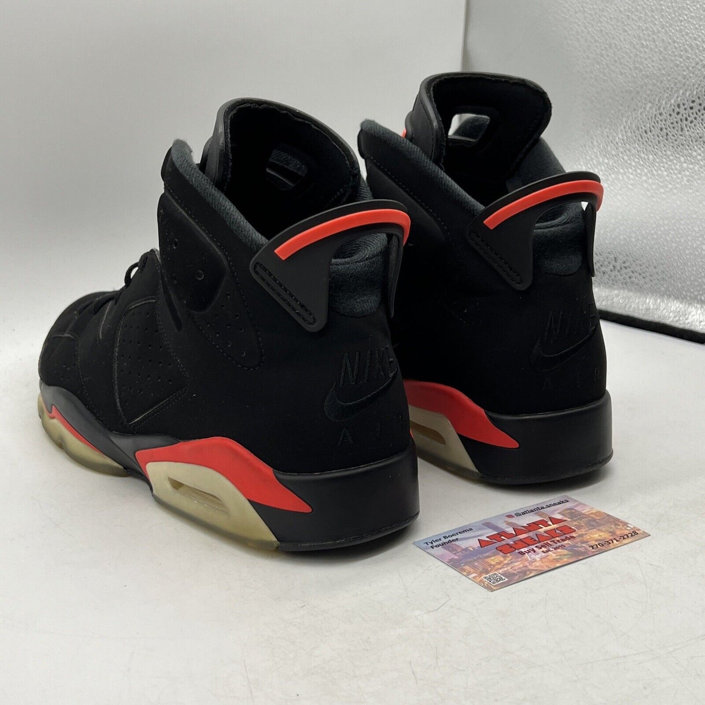 Size 11.5 - Jordan 6 Retro Mid Infrared Black Red Suede (384664-060)