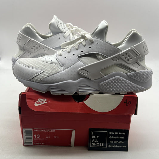 Size 13 - Nike Air Huarache All White (318429-111)
