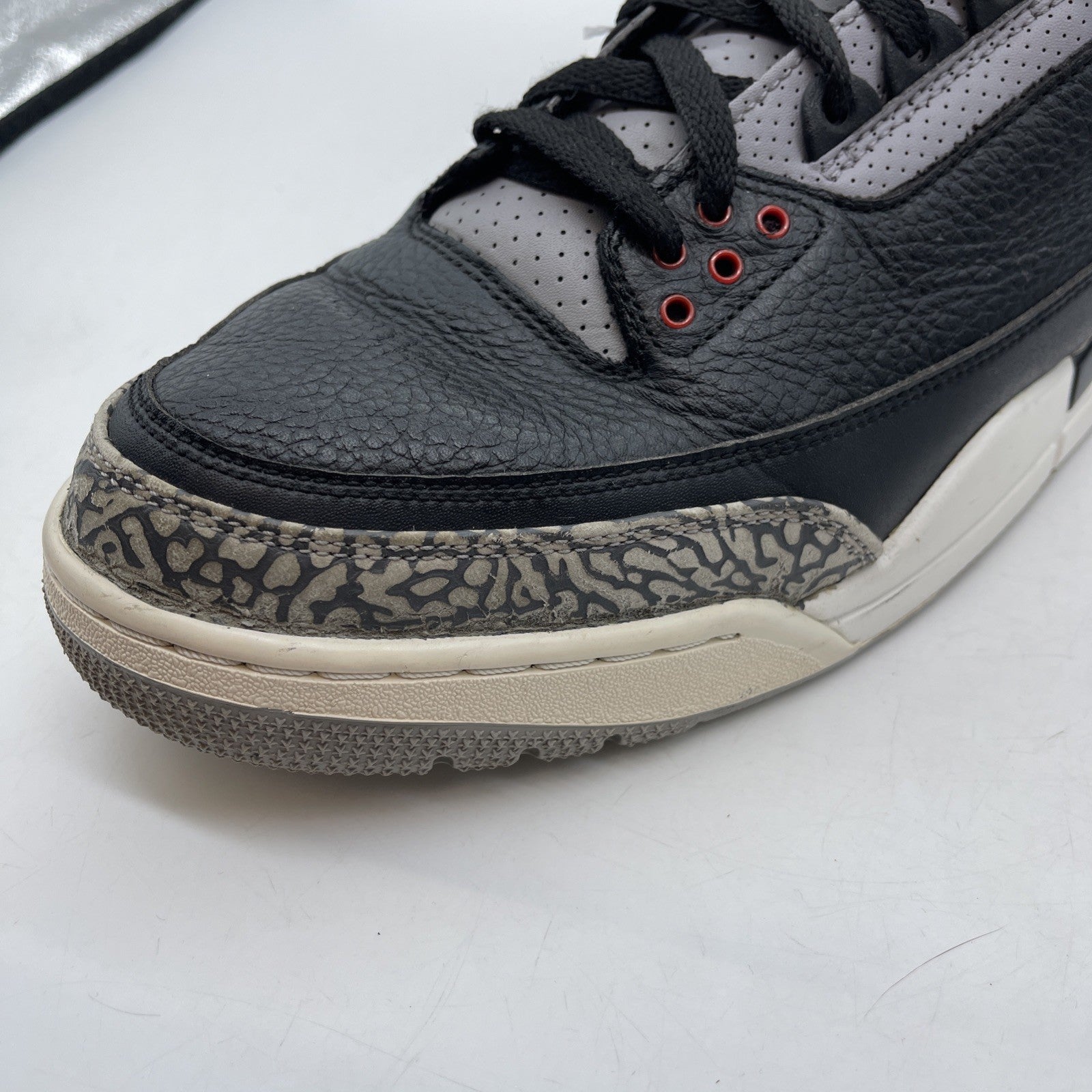 Size 12 - Jordan 3 Retro OG Mid Black Cement Grey Leather Suede (854262-001)