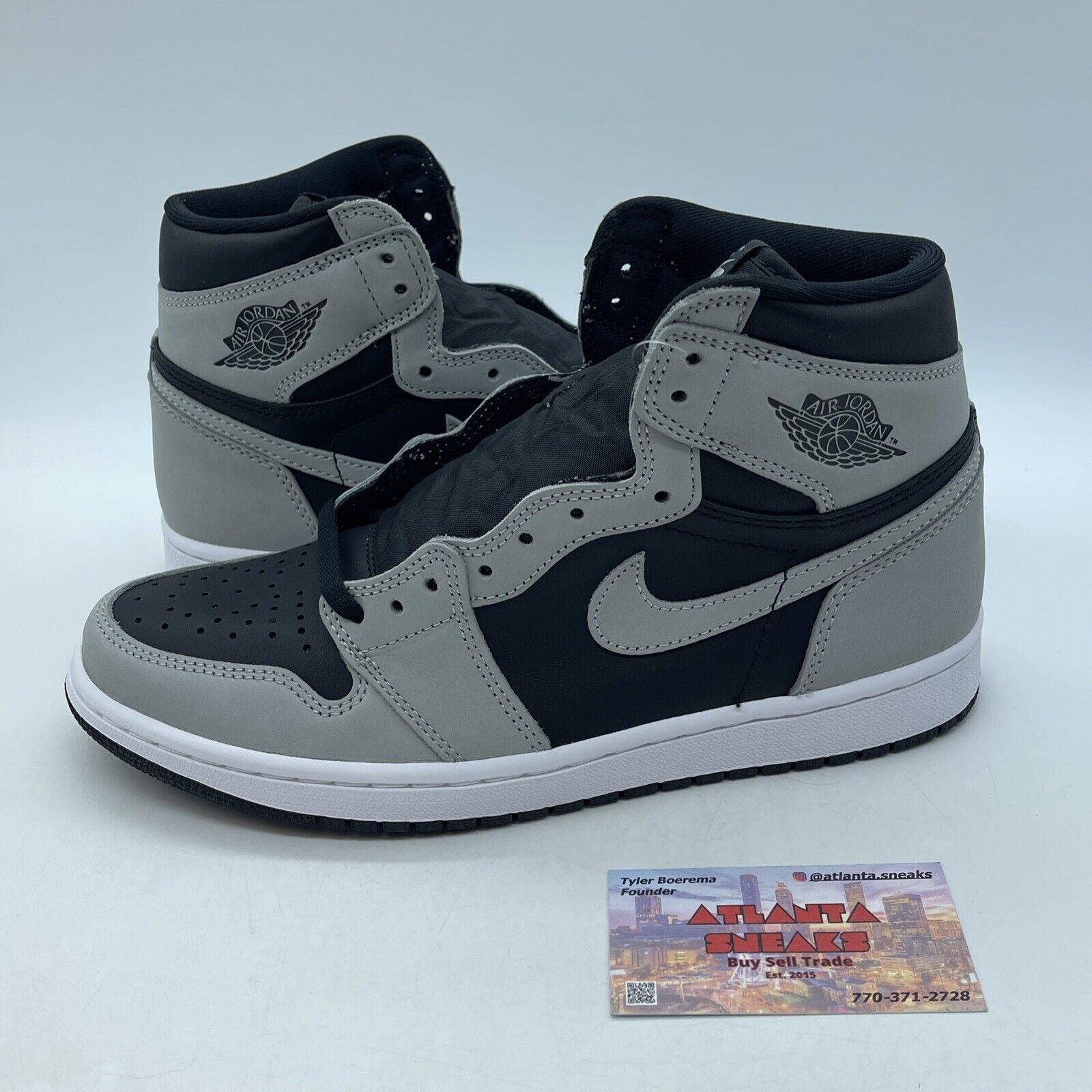 Size 8.5 - Jordan 1 Retro OG High Shadow 2.0 Grey White Black Suede (555088-035)