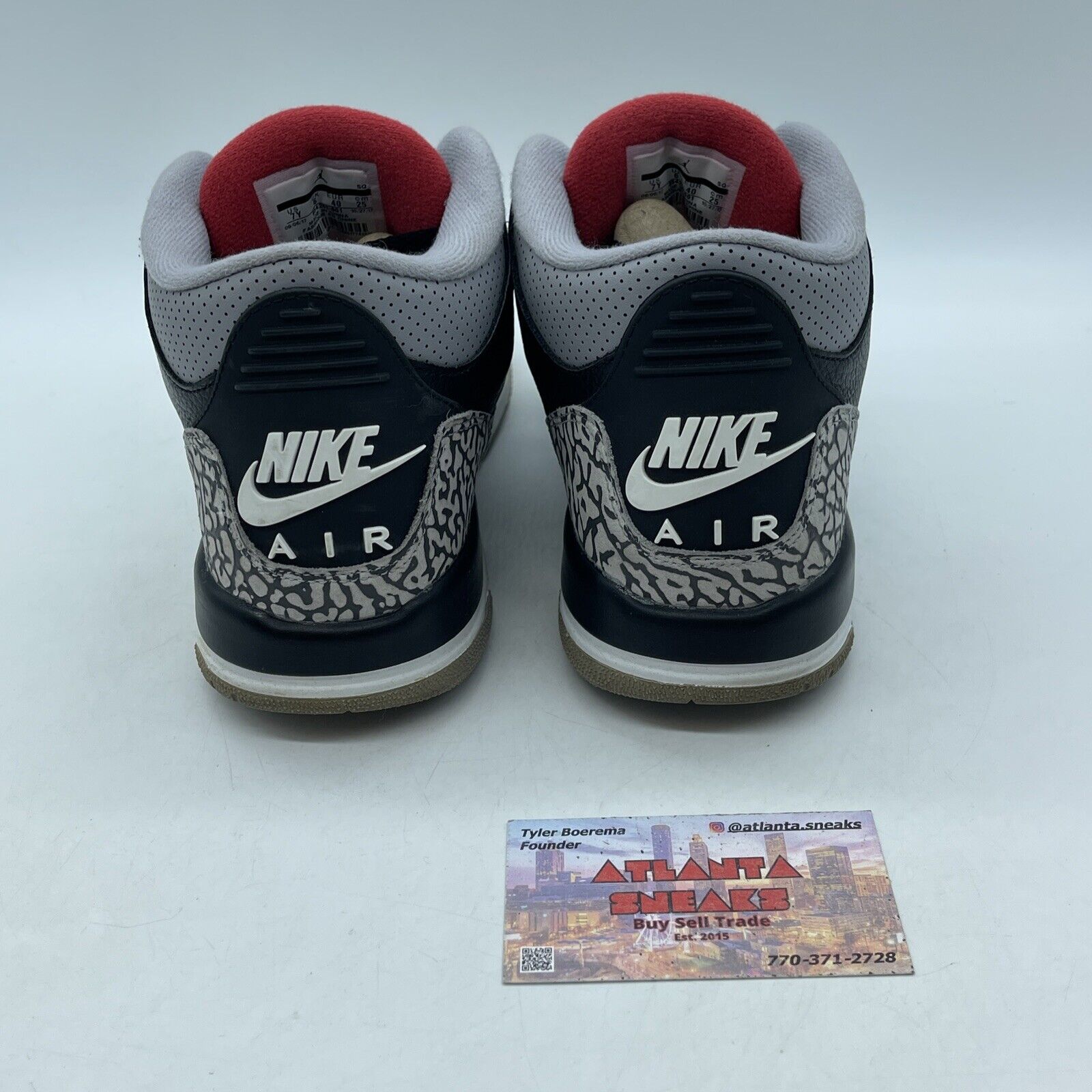 Size 7Y (GS) - Jordan 3 Retro OG 2018 Mid Black Cement Leather (854261-001)