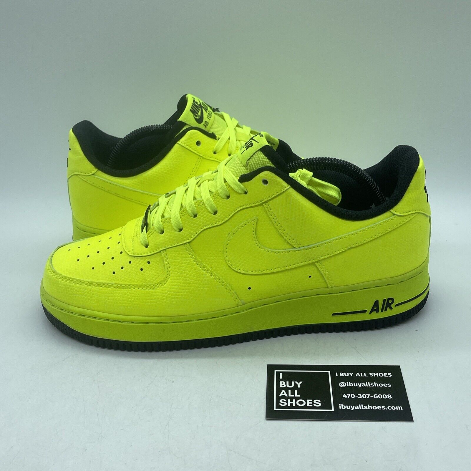 Size 10 - Nike Air Force 1 Green Black Leather Suede (488298-703)