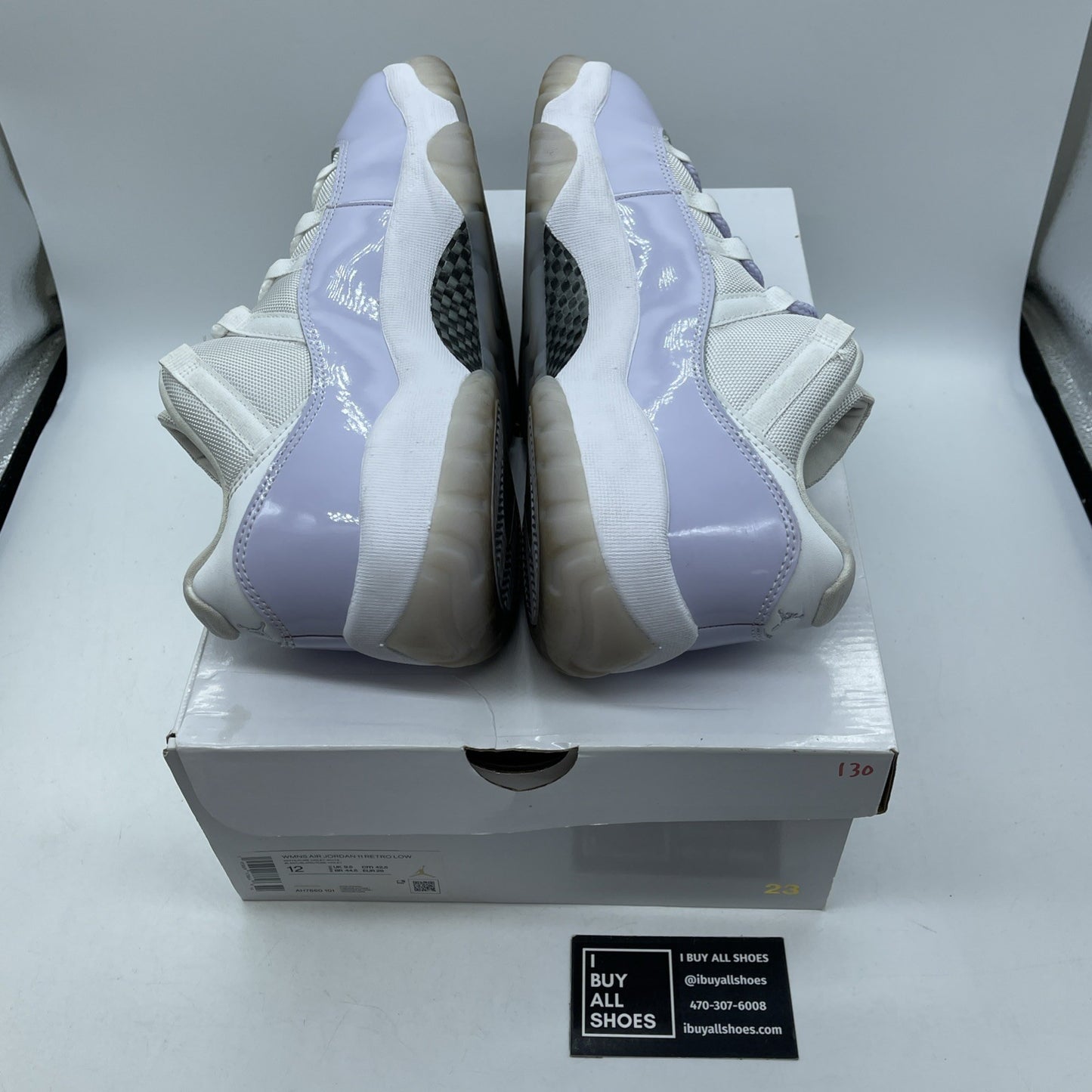 Size 12W- Air Jordan 11 Retro Low Pure Violet Purple White Leather (AH7860-101)