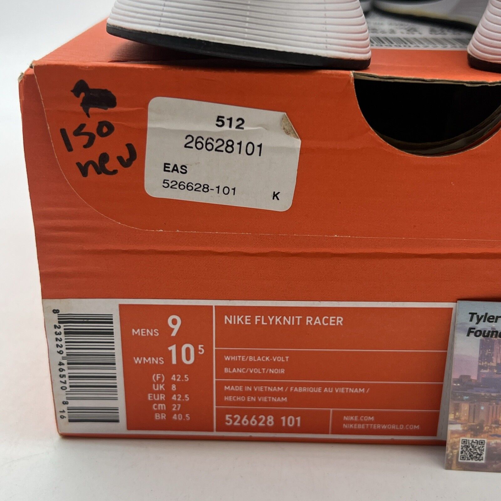 Size 9 - Nike Flyknit Racer Oreo 1.0 (526628-101)