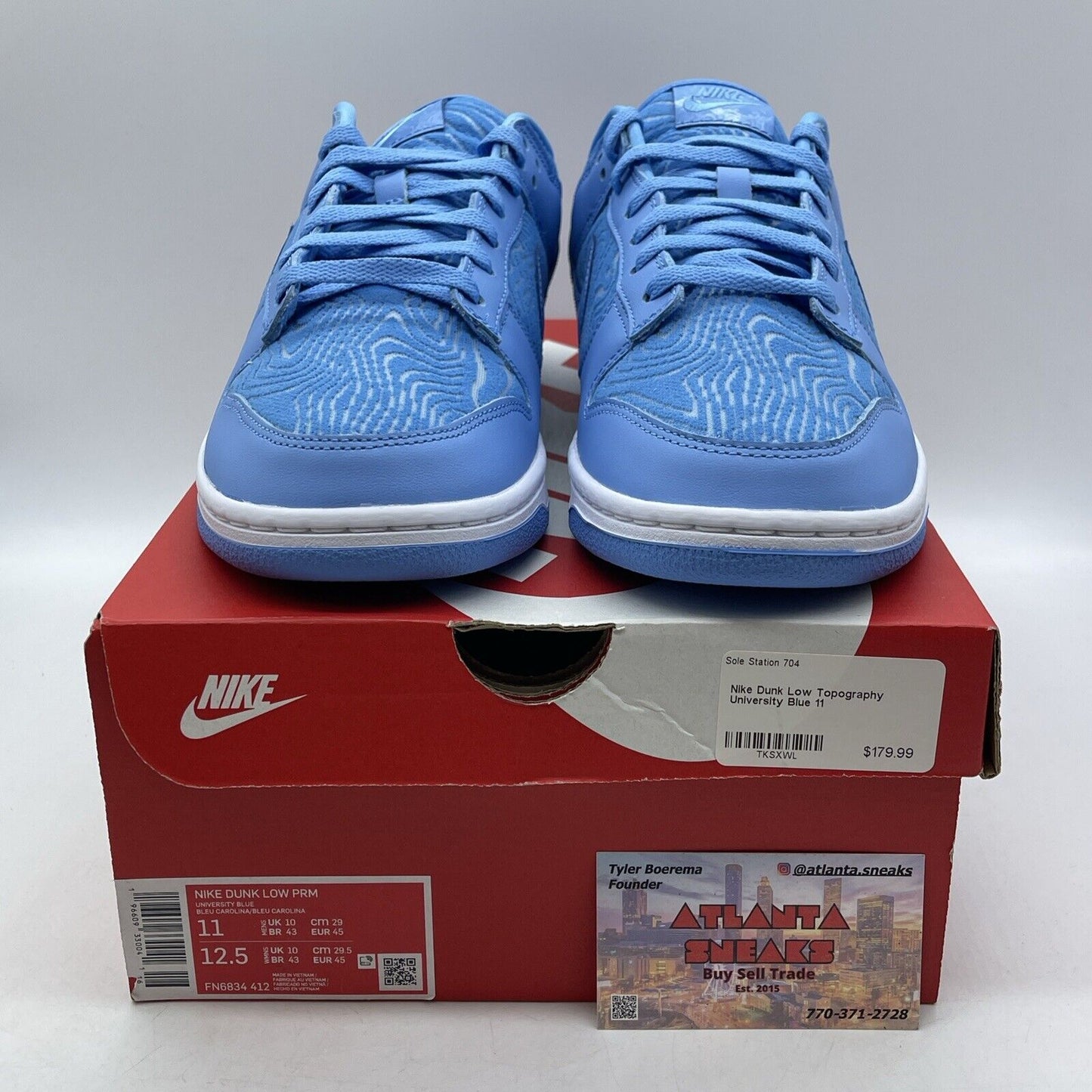 Size 11 - Nike Dunk Premium Low Topography - University Blue White (FN6834-412)