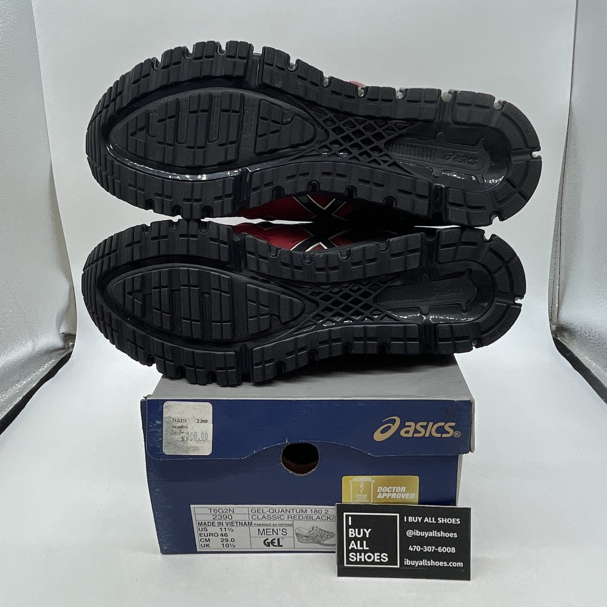 Size 11.5 - ASICS Gel Quantum 180 Classic Red Black (T6G2N-2390)