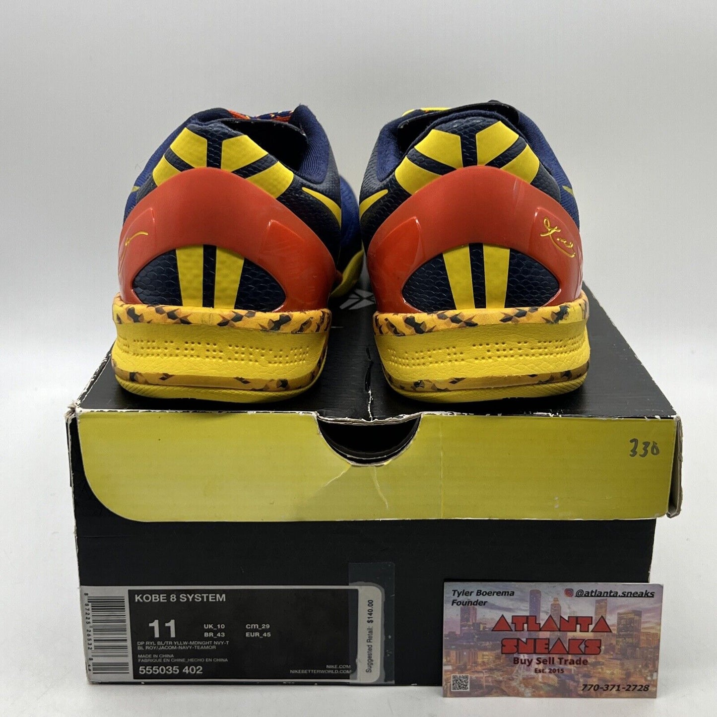 Size 11 - Nike Kobe 8 Barcelona Blue Yellow Red Orange (555035-402)