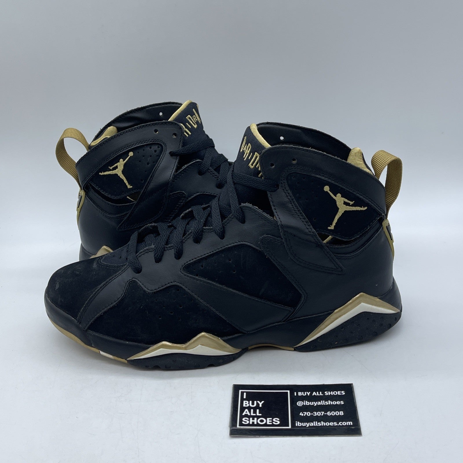 Size 10 - Air Jordan 7 Retro Golden Moments Black Suede Leather (304775-030)