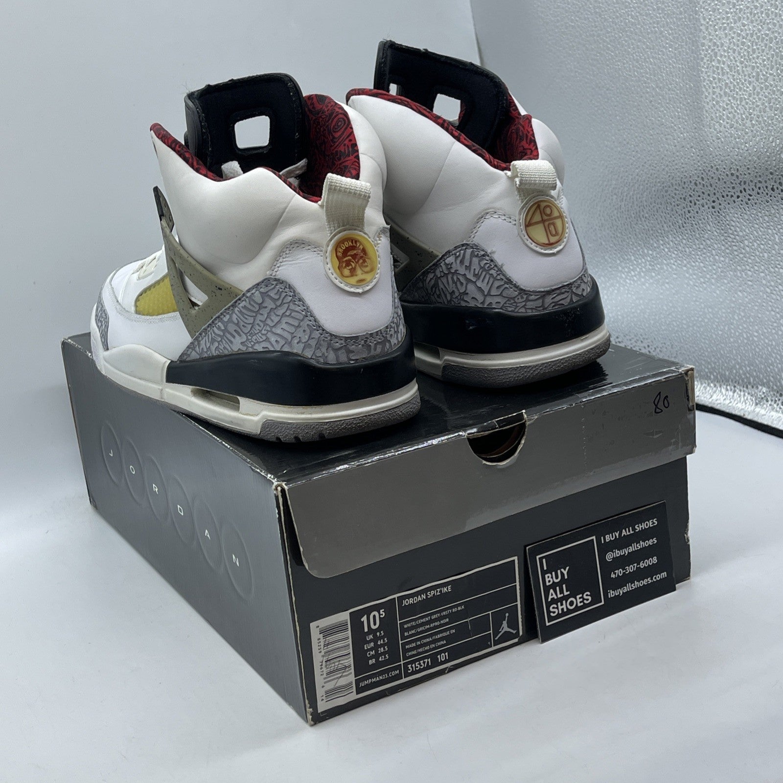 Size 10.5 - Jordan Spizike Cement Grey White Grey Suede Leather (315371-101)
