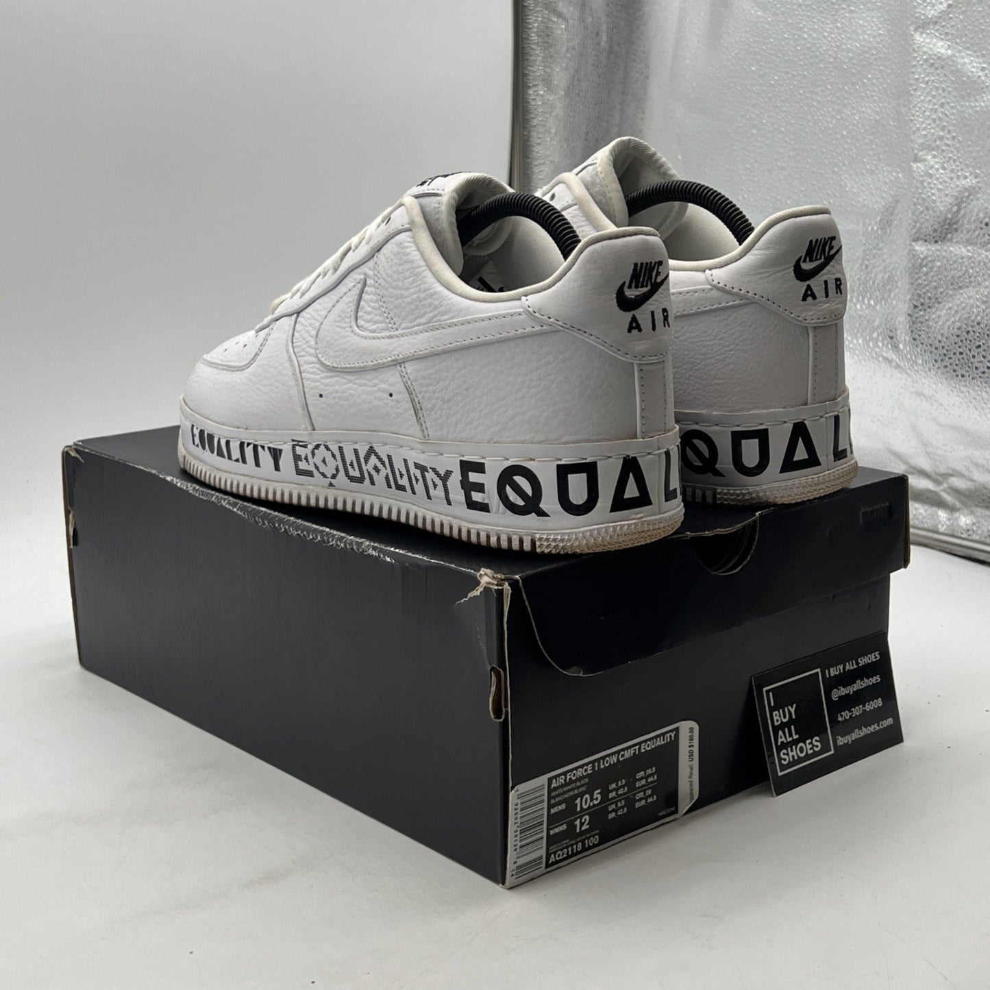 Size 10.5 - Nike Air Force 1 CMFT Low Equality (AQ2118-100)