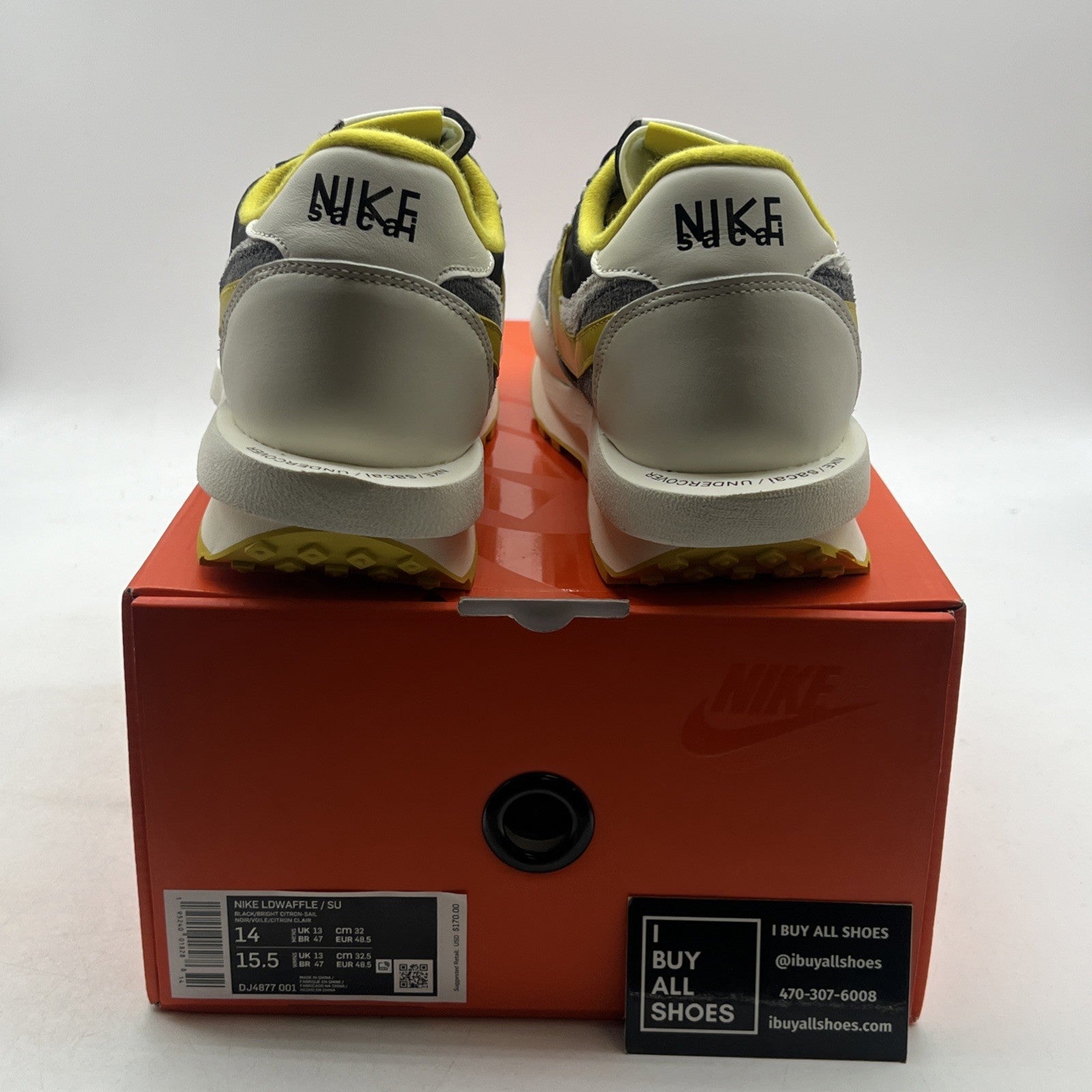 Size 14 - Nike sacai x Undercover x LDWaffle Bright Citron (DJ4877-001)