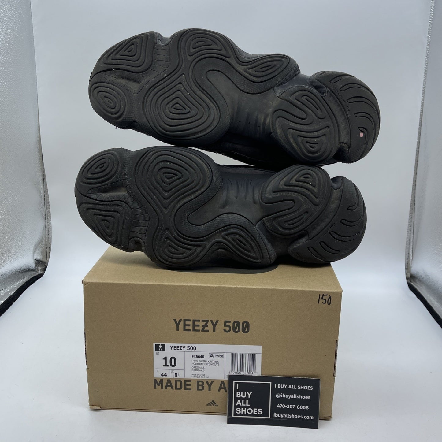 Size 10 - adidas Yeezy 500 Low Utility Black Suede Leather (F36640)