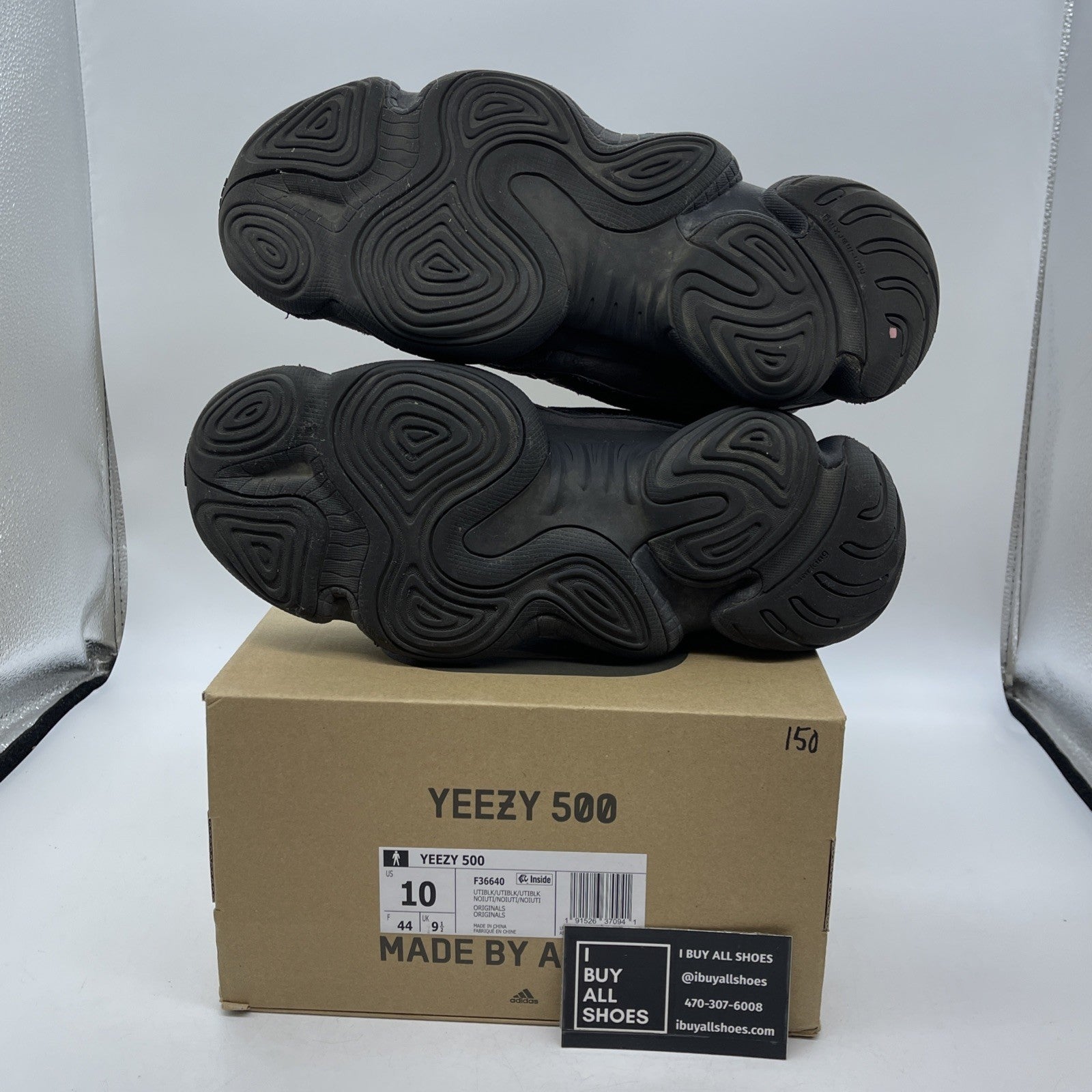 Size 10 - adidas Yeezy 500 Low Utility Black Suede Leather (F36640)