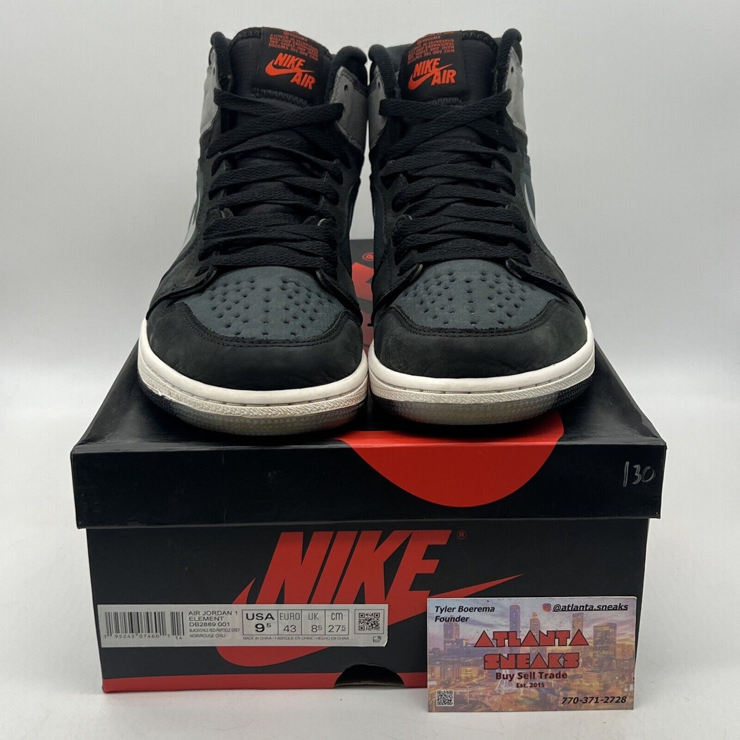 Size 9.5 - Air Jordan 1 Element GORE-TEX High Black Particle Grey (DB2889-001)