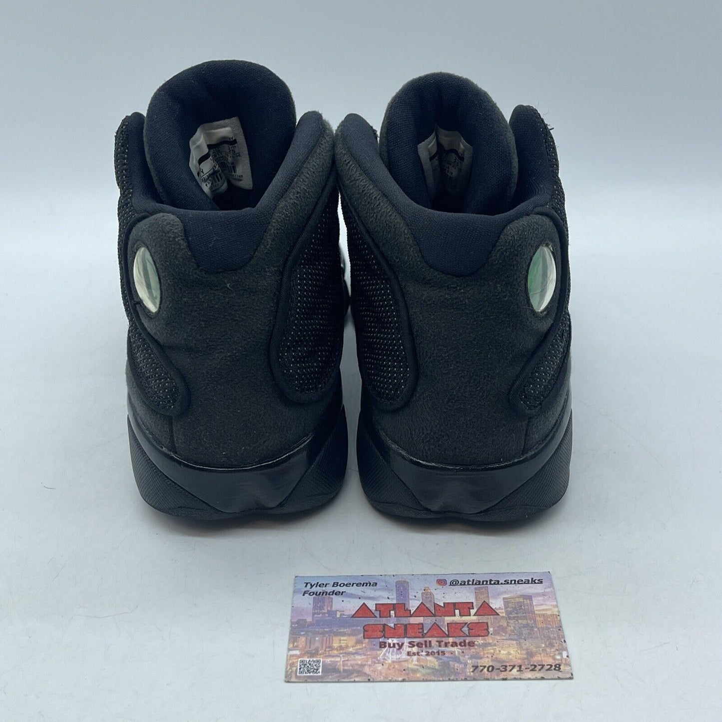 Size 7Y - Nike Air Jordan 13 Retro Black Cat Leather Suede  (884129-011)