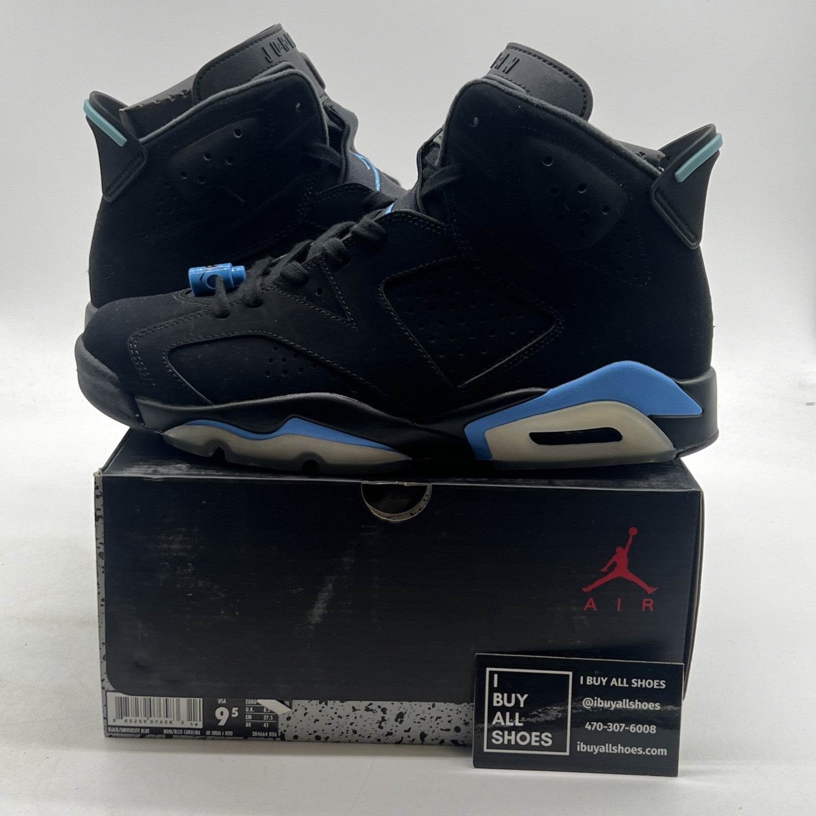 Size 9.5 - Air Jordan 6 Retro UNC (384664-006)