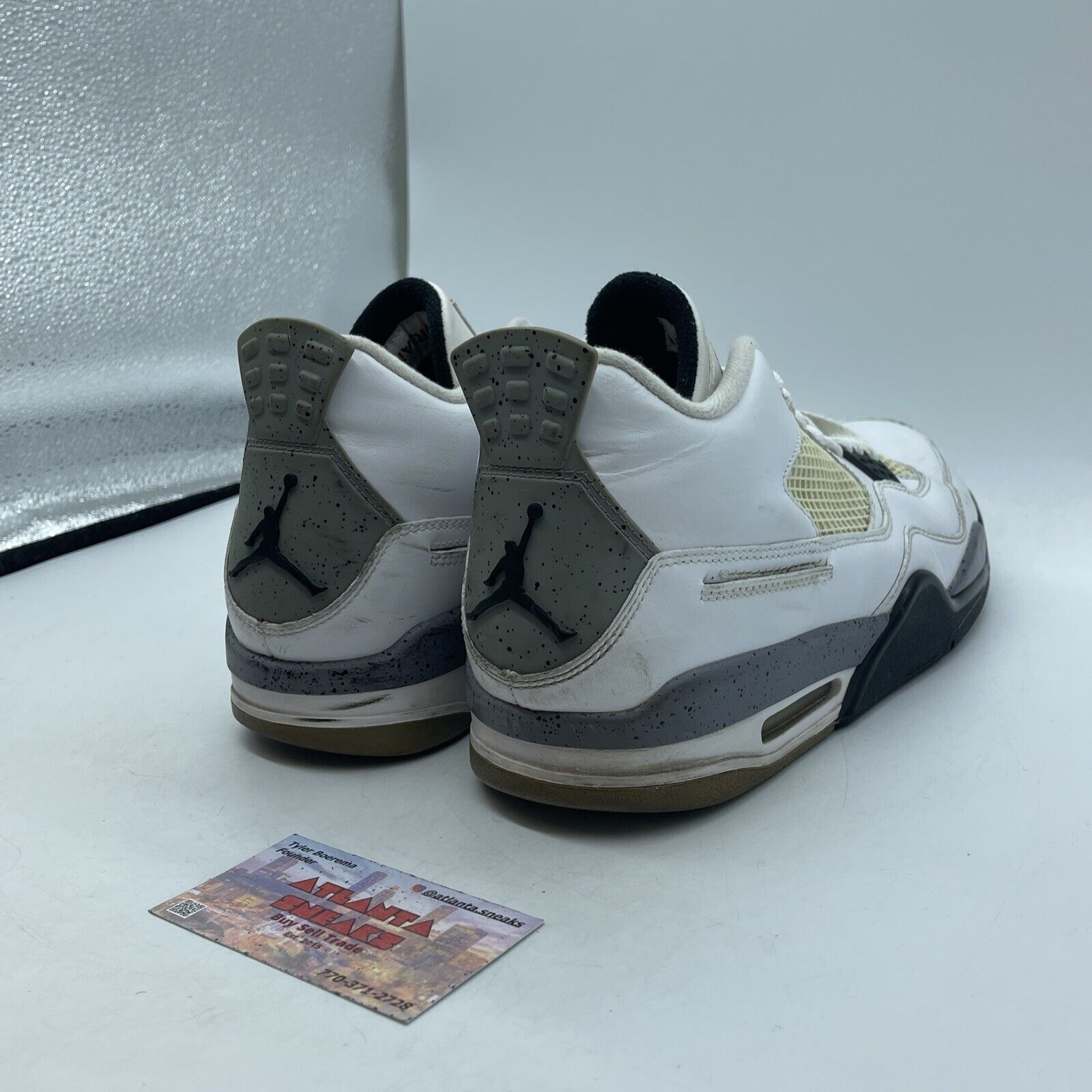 Size 10.5 - Jordan 4 Retro Cement 2012 White Red Black Leather (308497-103)